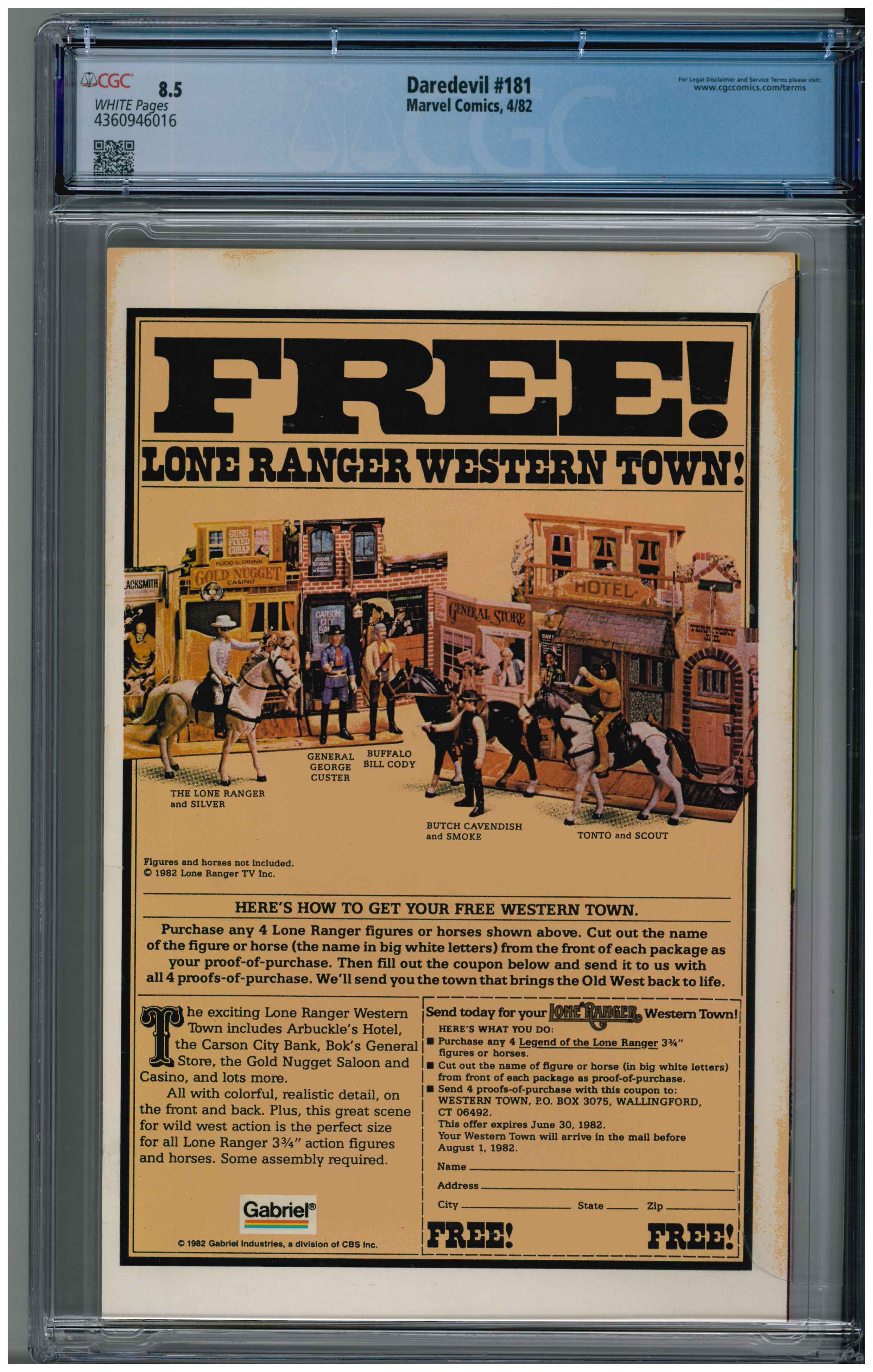 Daredevil #181 Rückseite