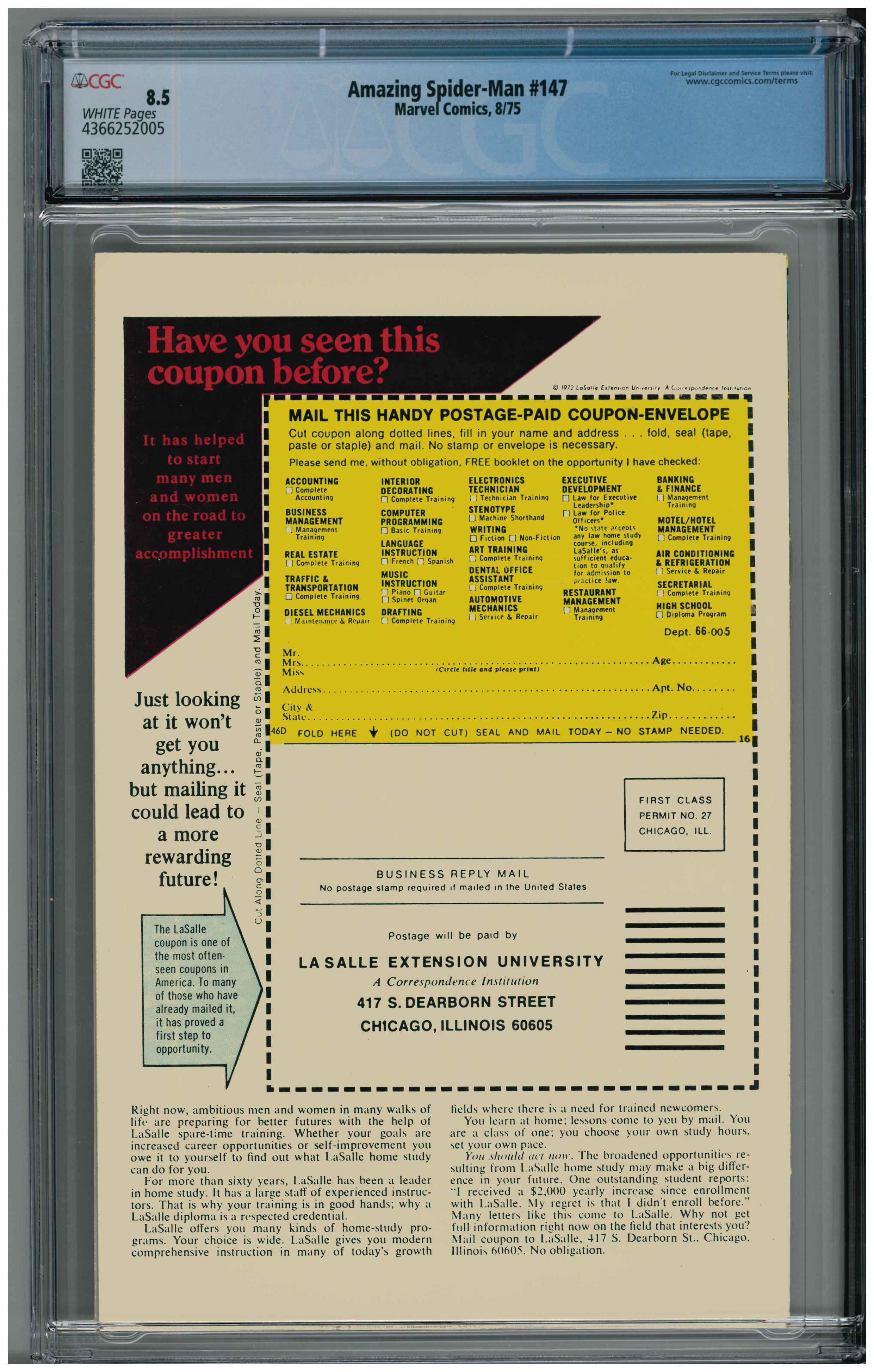 Amazing Spider-Man #147 Rückseite