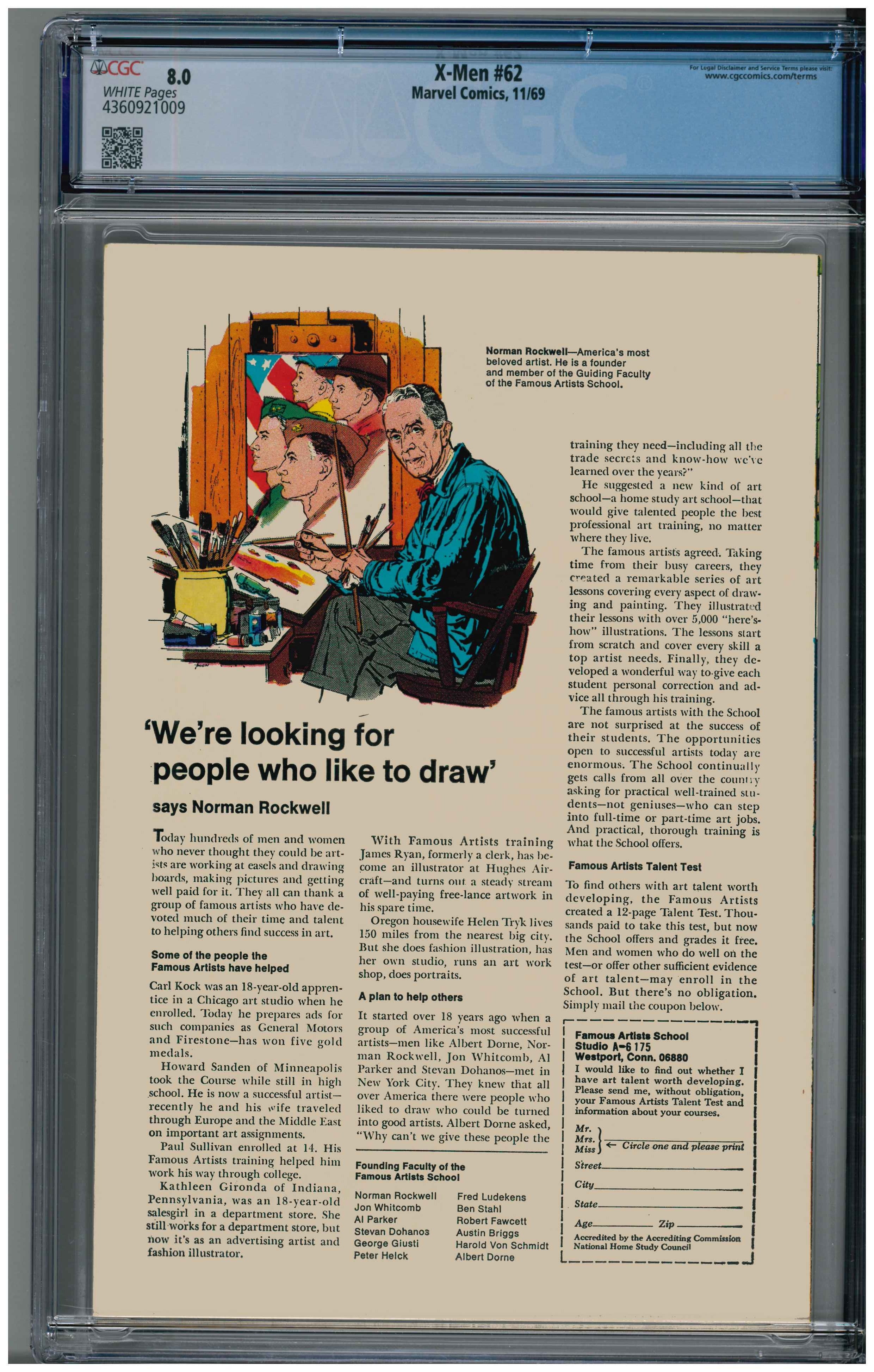 X-Men #62 Rückseite