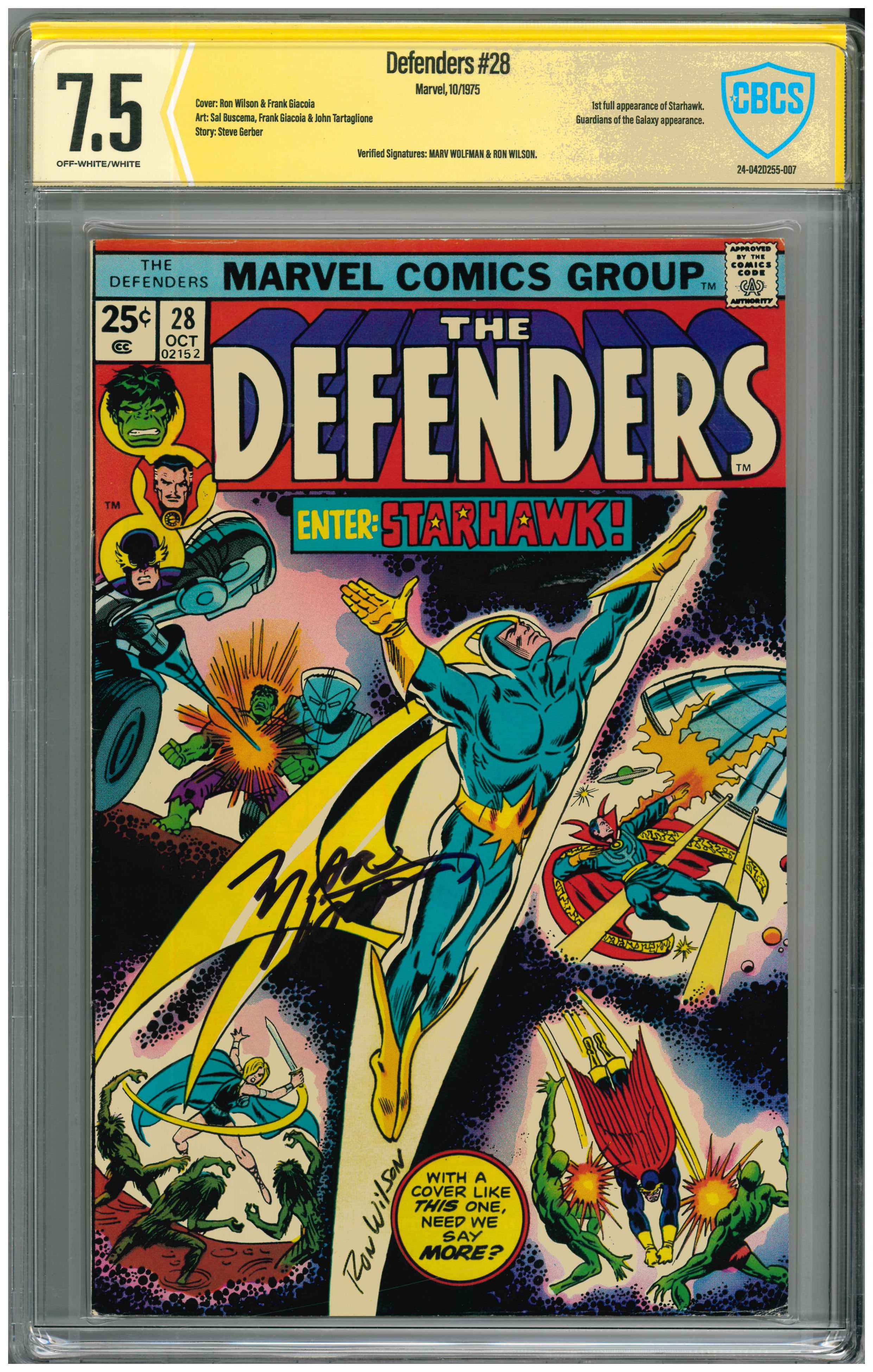 Defenders #28 | Unterschrieben von Marv Wolfman & Ron WIlson