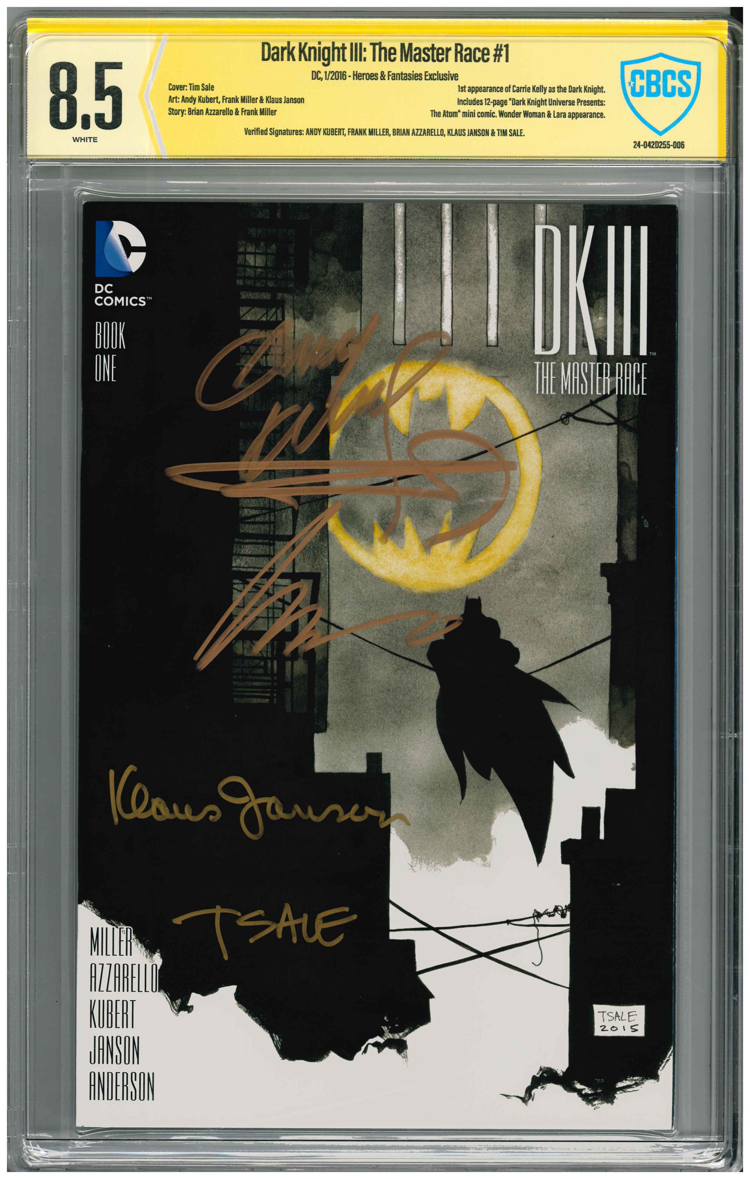 Dark Knight III: The Master Race #1 |Signed by Kubert, Miller, Azzarello, Janson & Sale