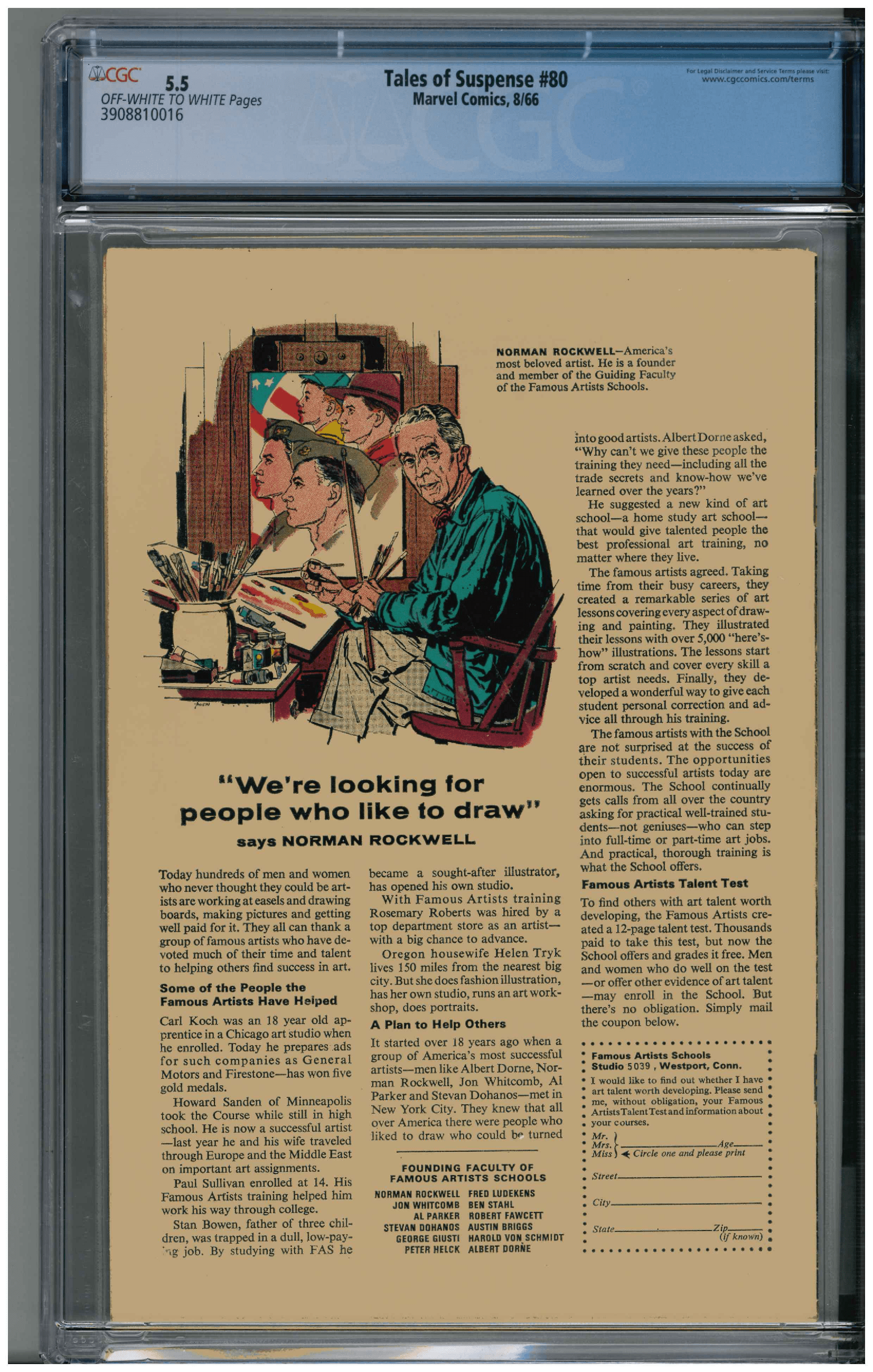 Tales of Suspense #80 backside