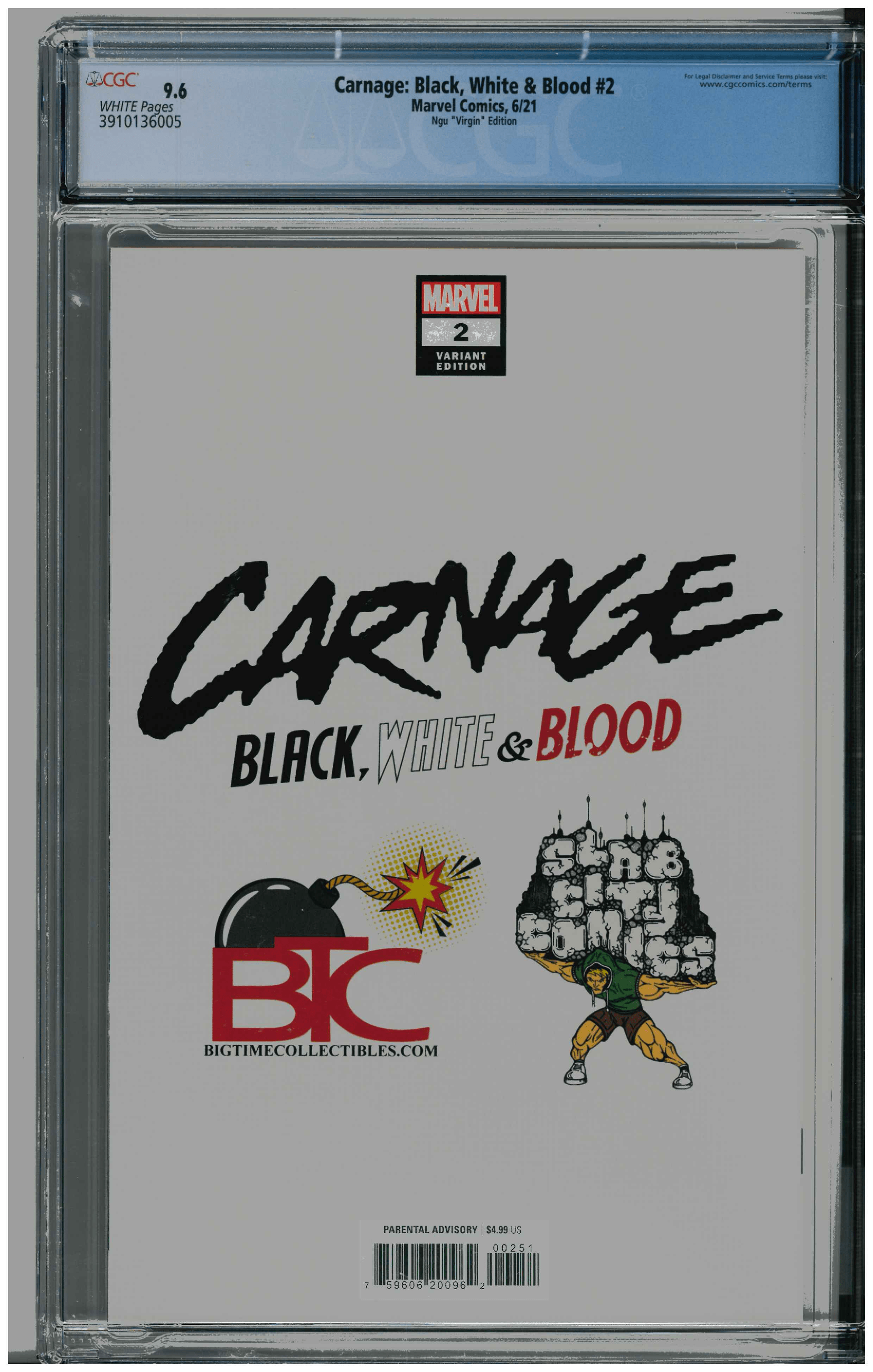 Carnage: Black, White & Blood #2 backside