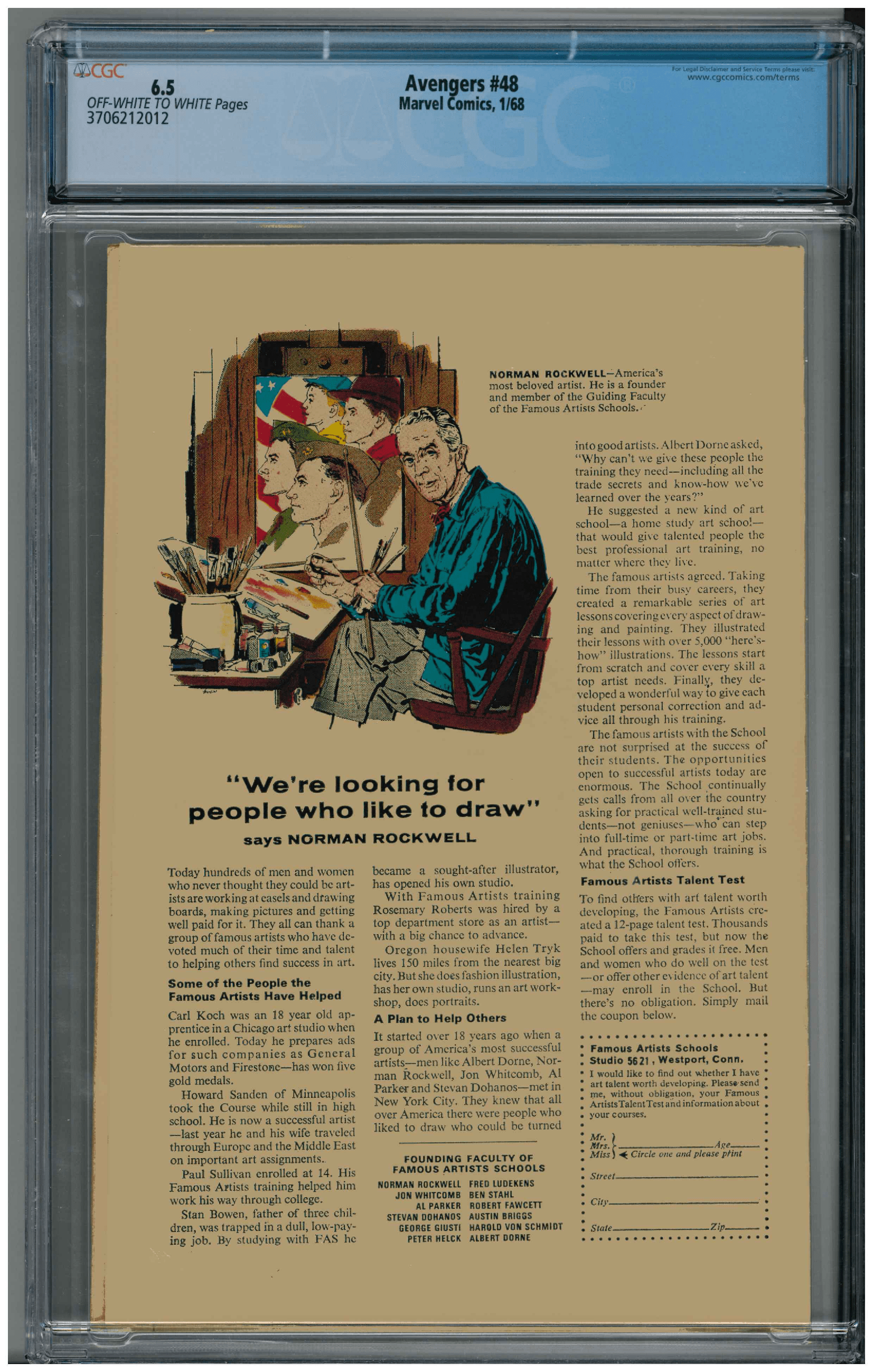 Avengers #48 backside