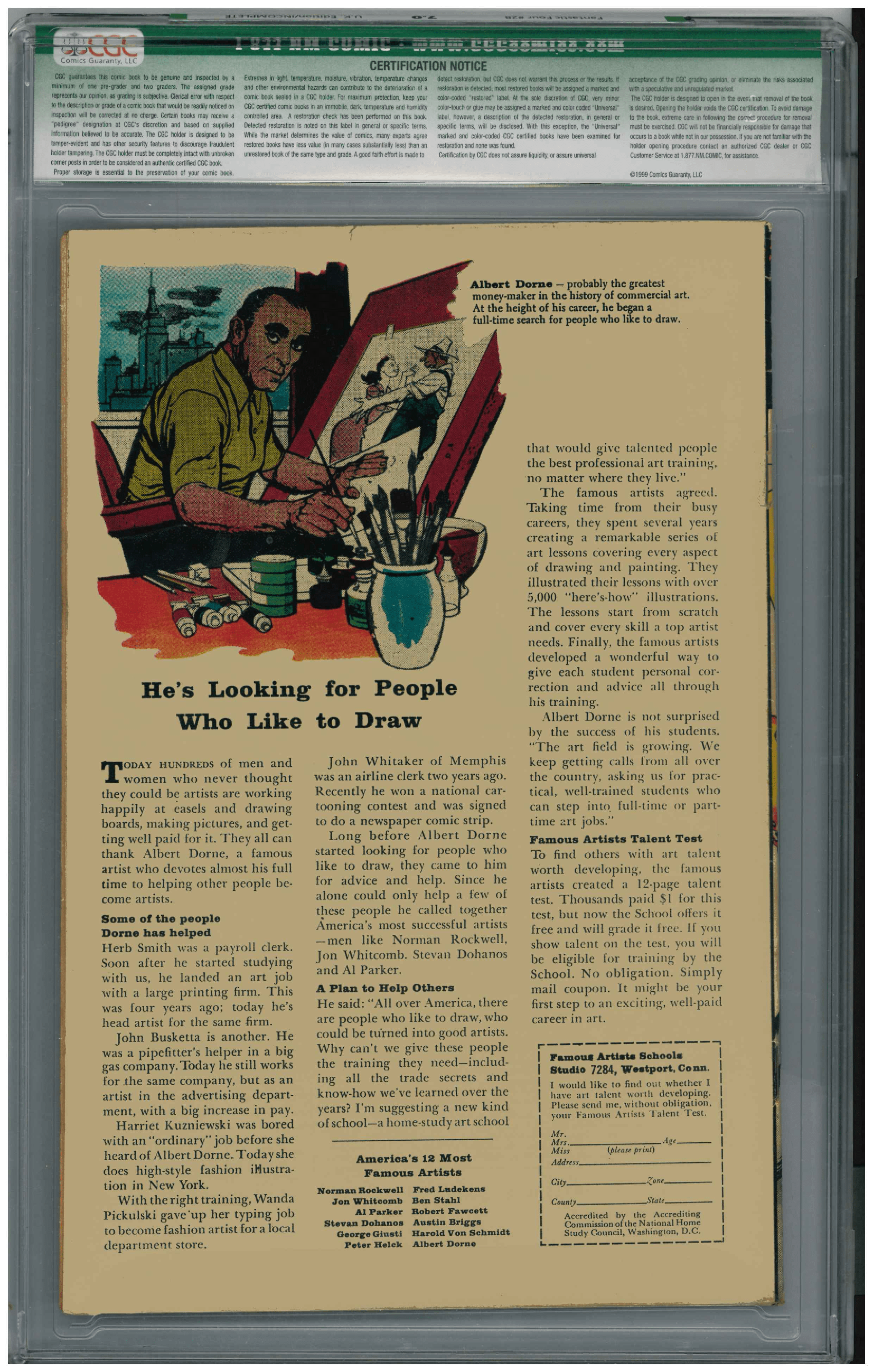 Fantastic Four #28 backside