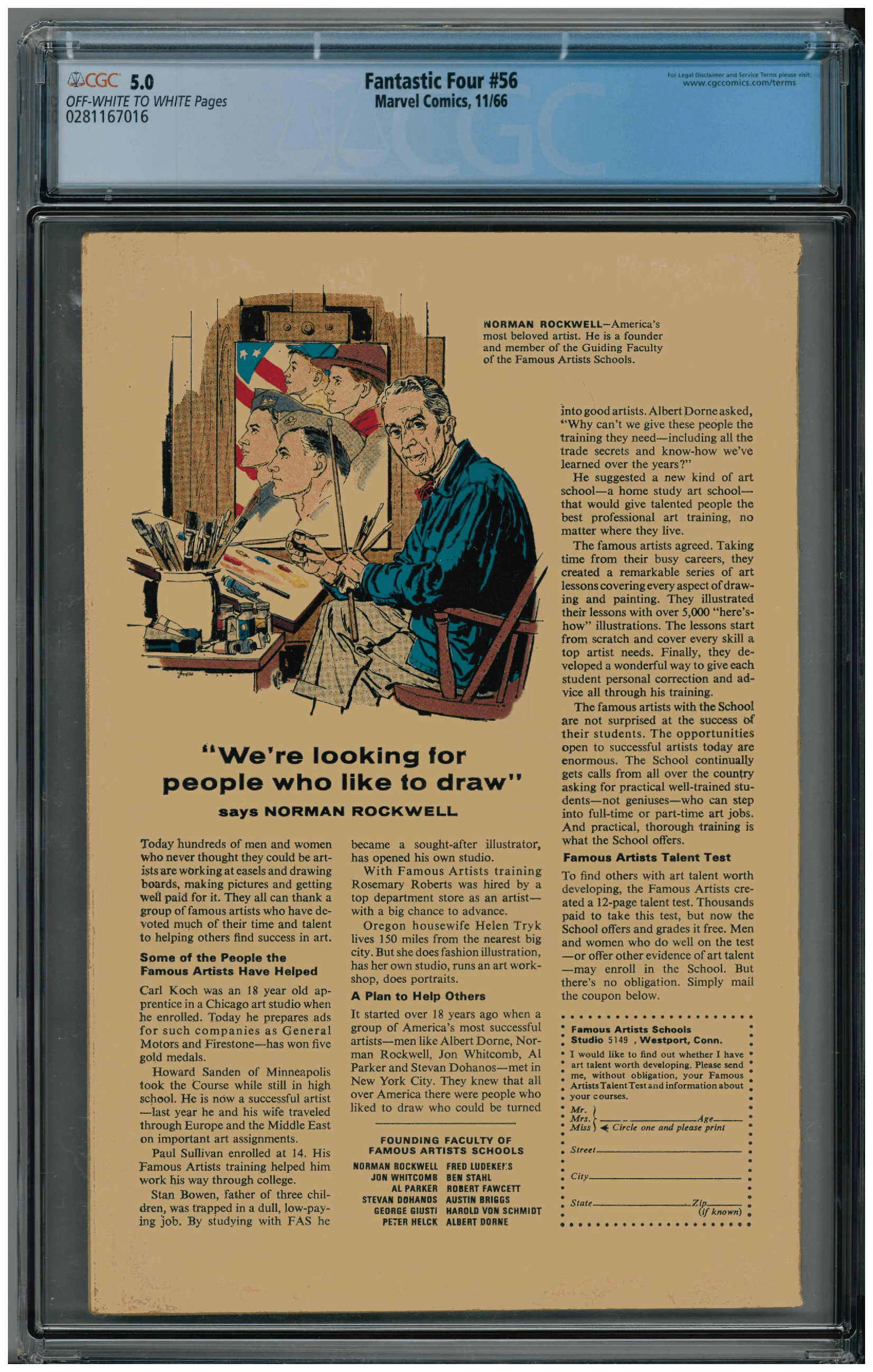 Fantastic Four #56 backside