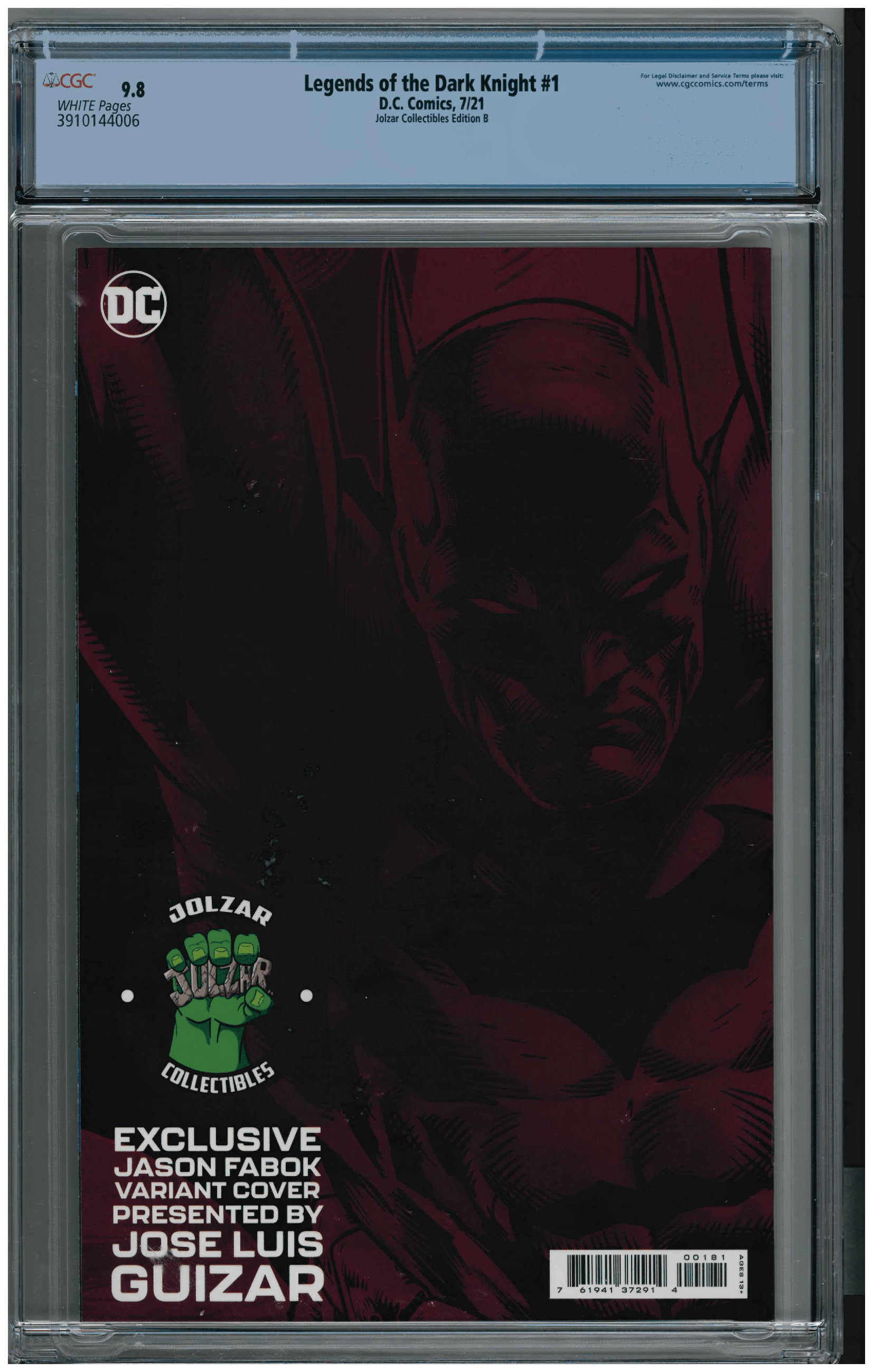 Legends of the Dark Knight #1 backside