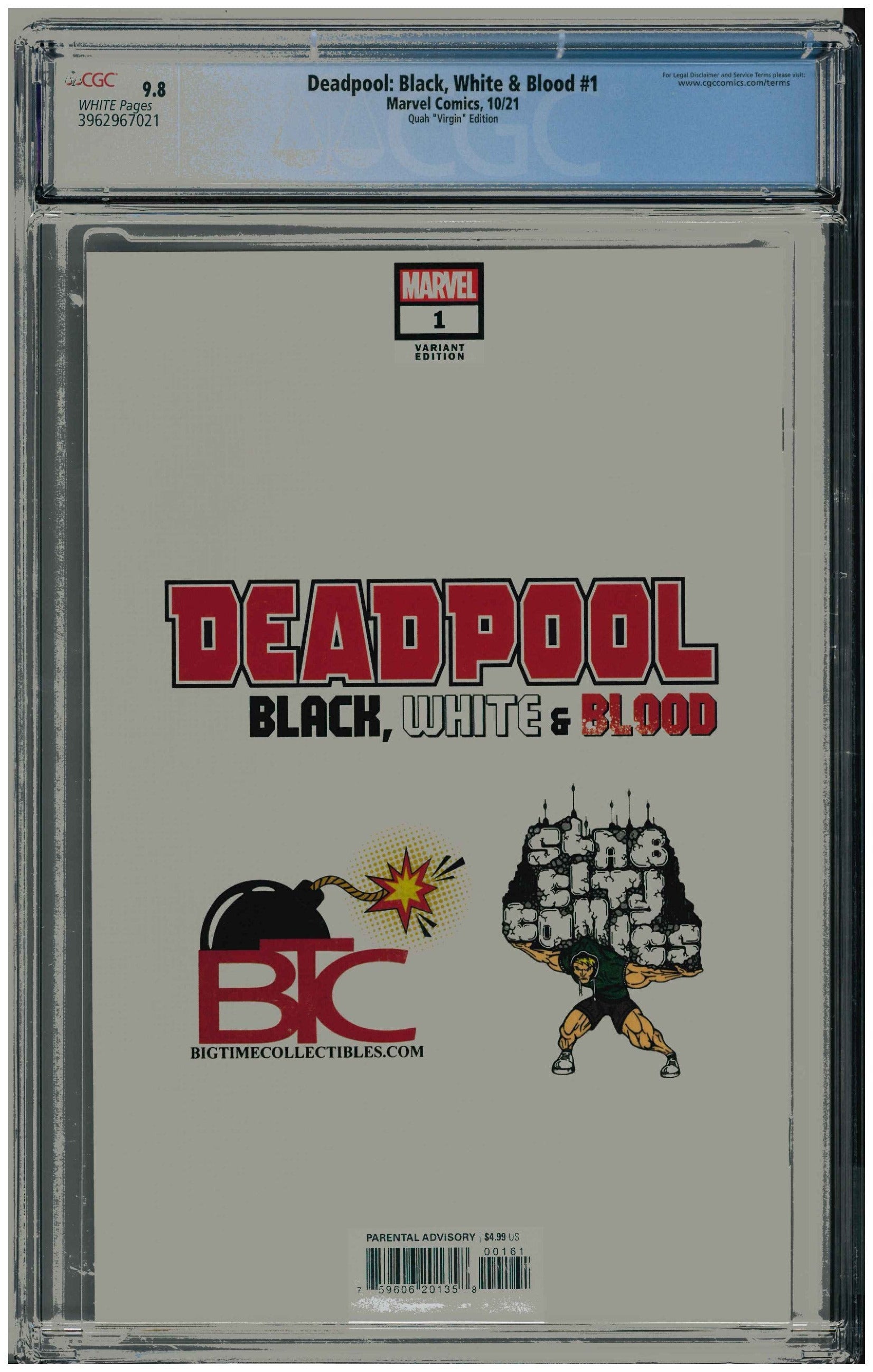 Deadpool: Black, White & Blood #1 backside
