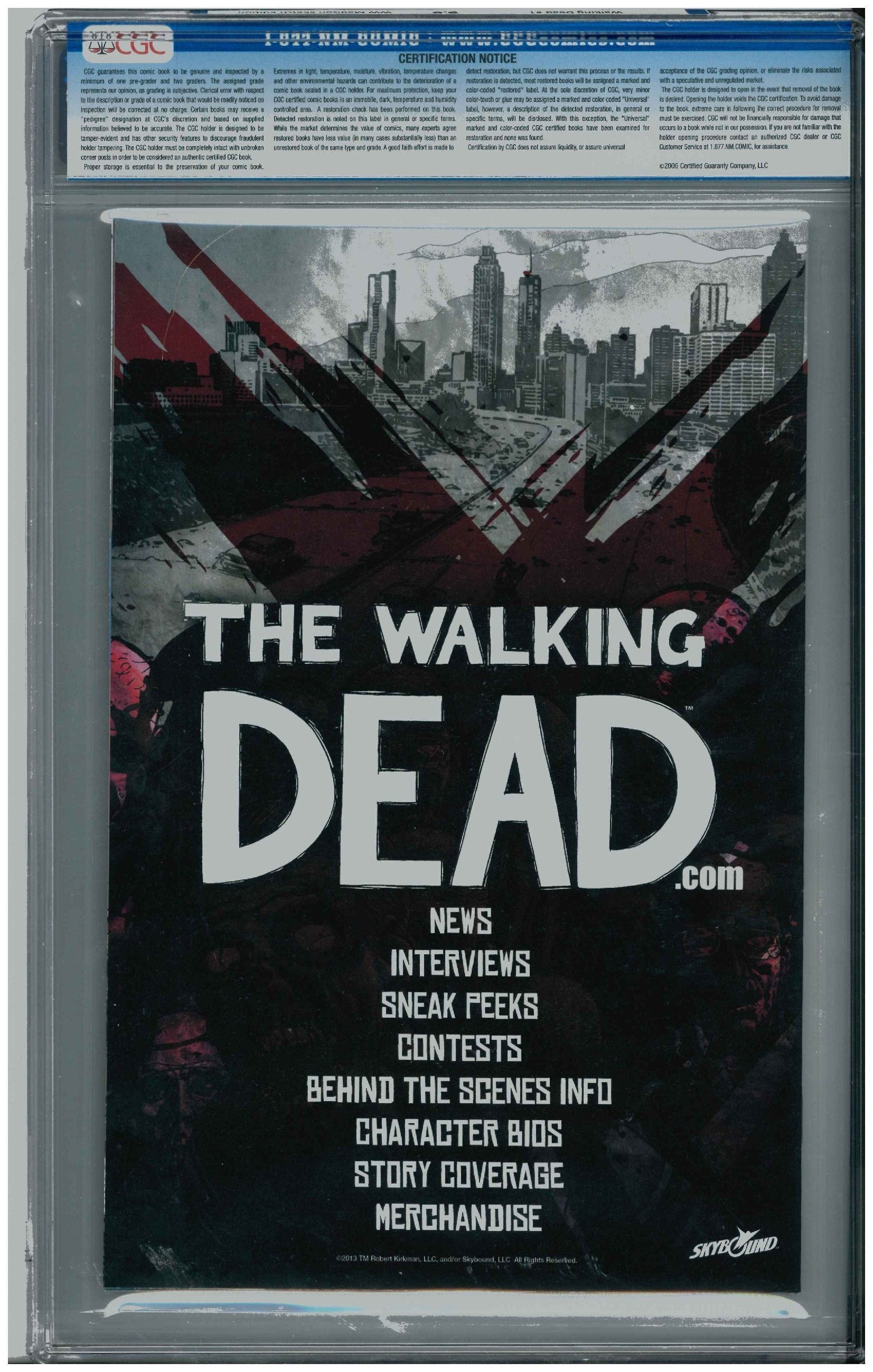Walking Dead #1 backside