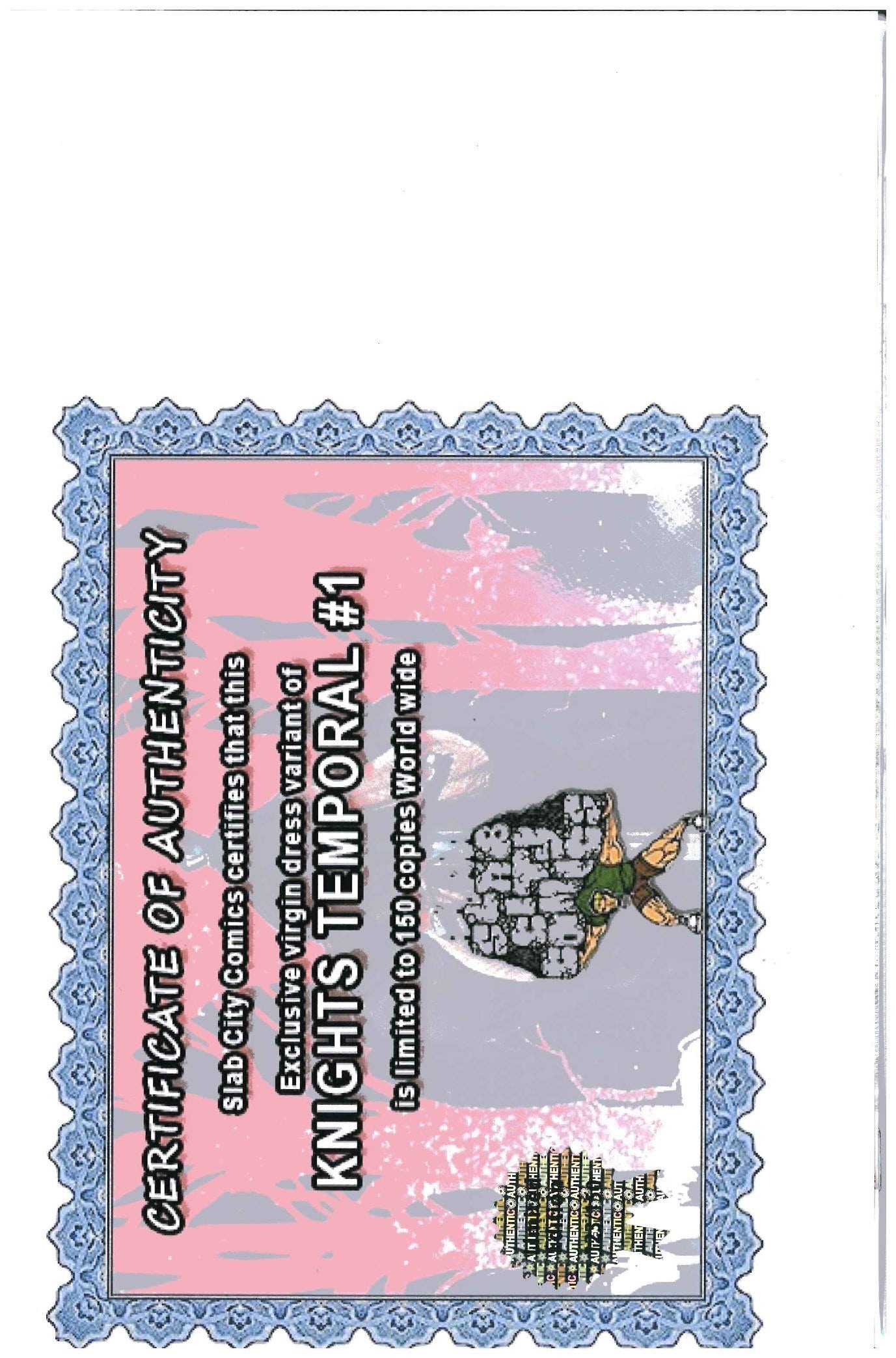 Knights Temporal #1 certificat of authenticity