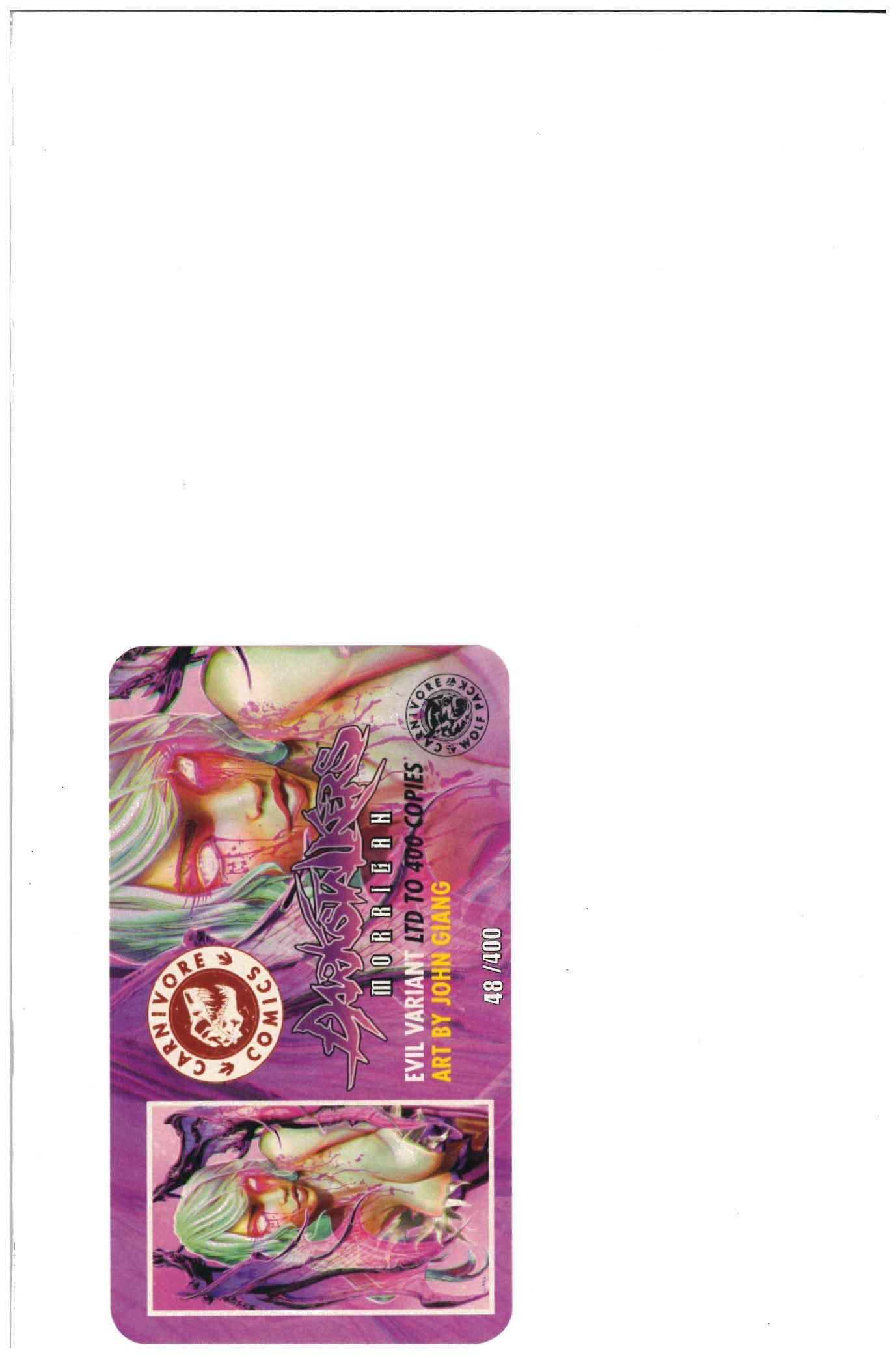 Darkstalkers Morrigan #1 certificate of authenticity