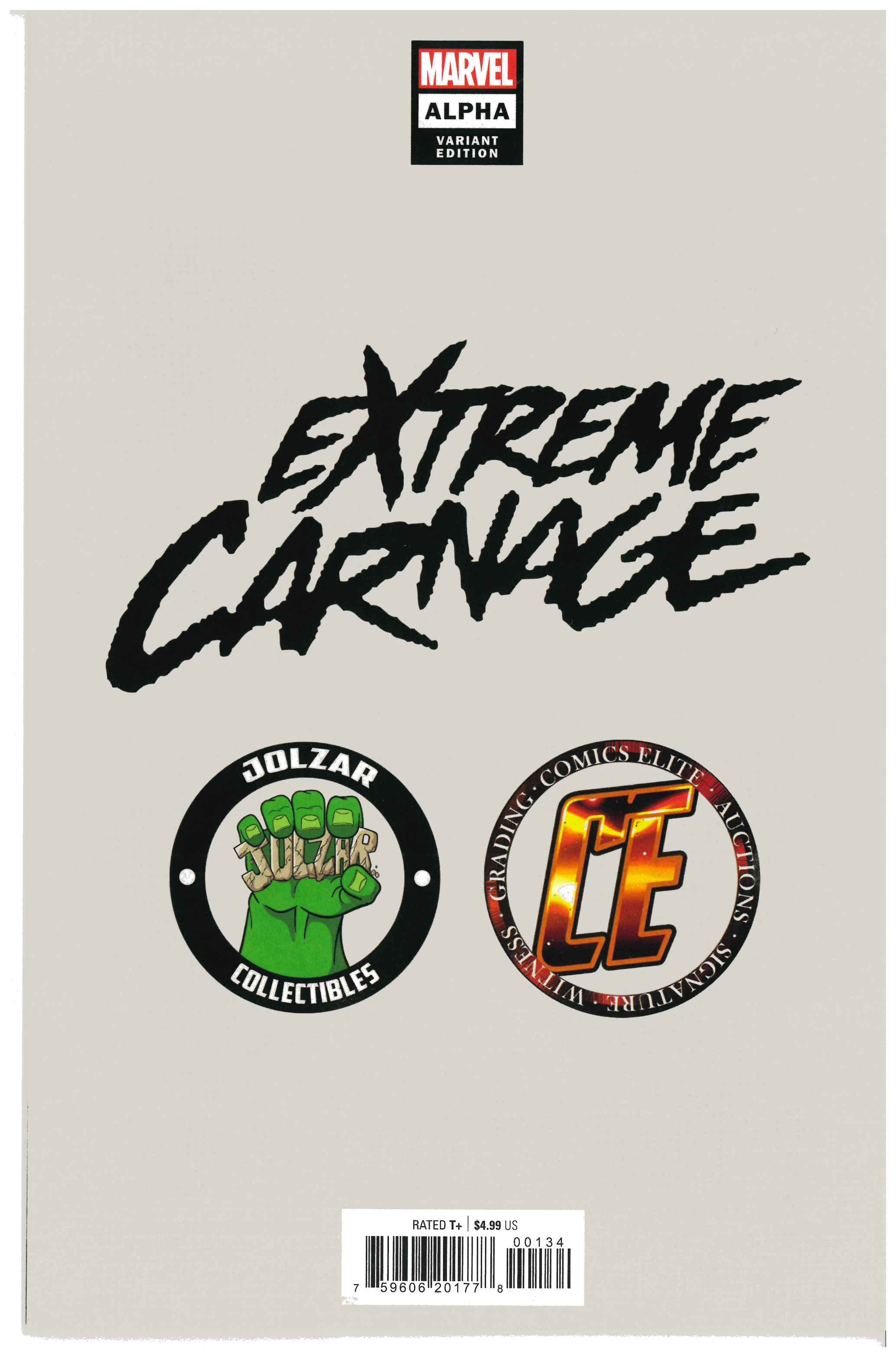 Extreme Carnage: Alpha #1 backside