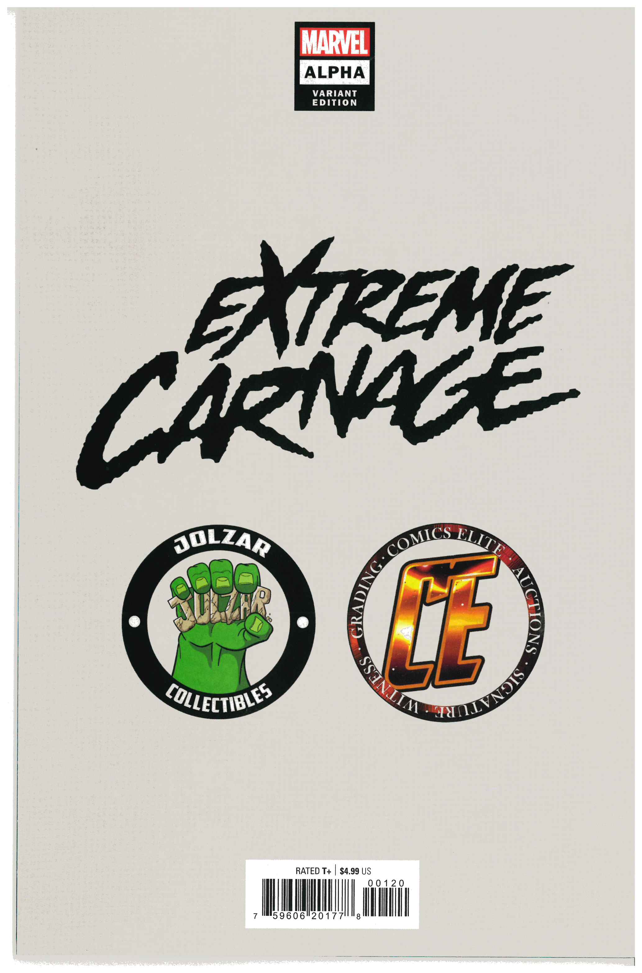 Extreme Carnage: Alpha #1 backside