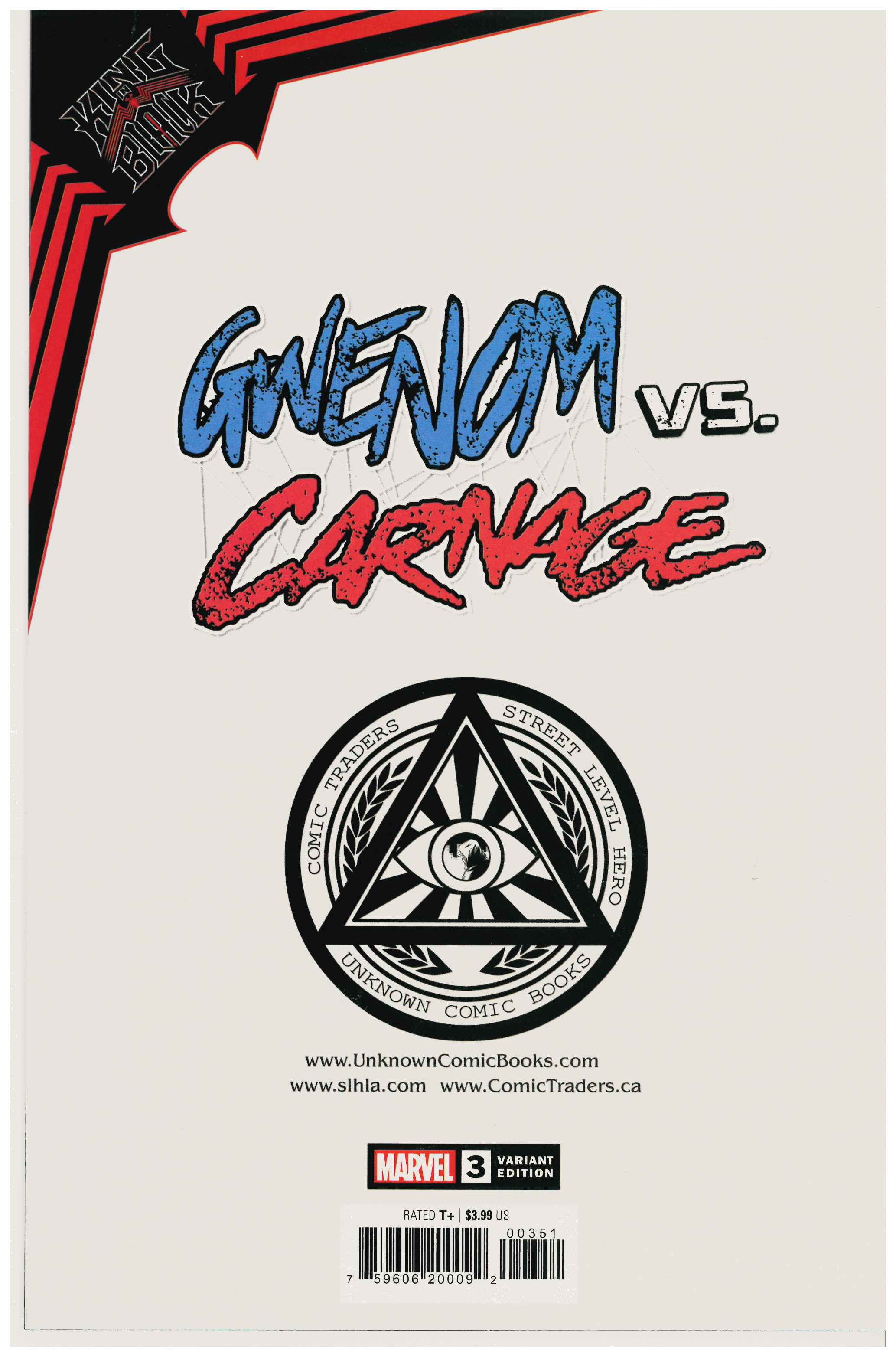 King in Black: Gwenom Vs. Carnage #3 backside