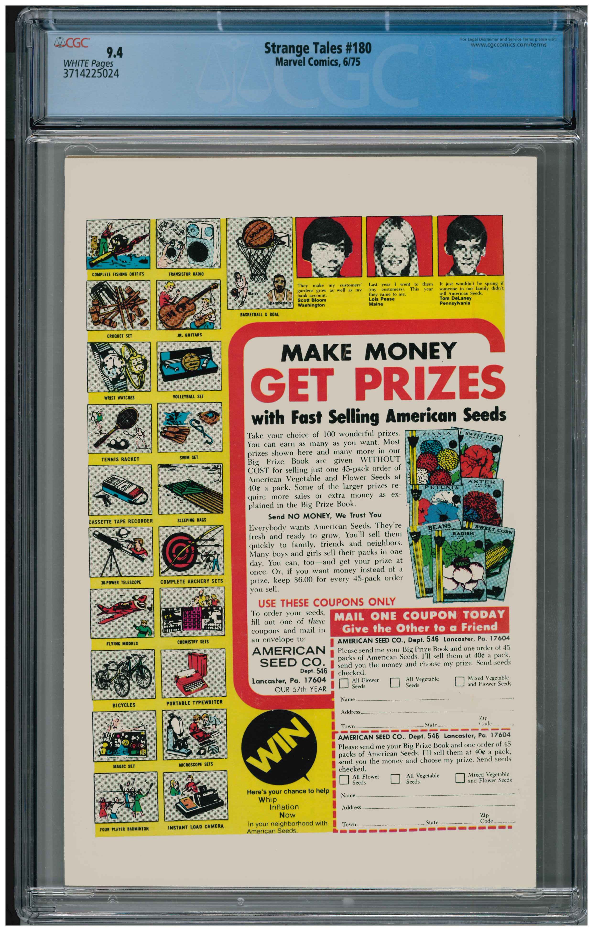 Strange Tales #180 backside