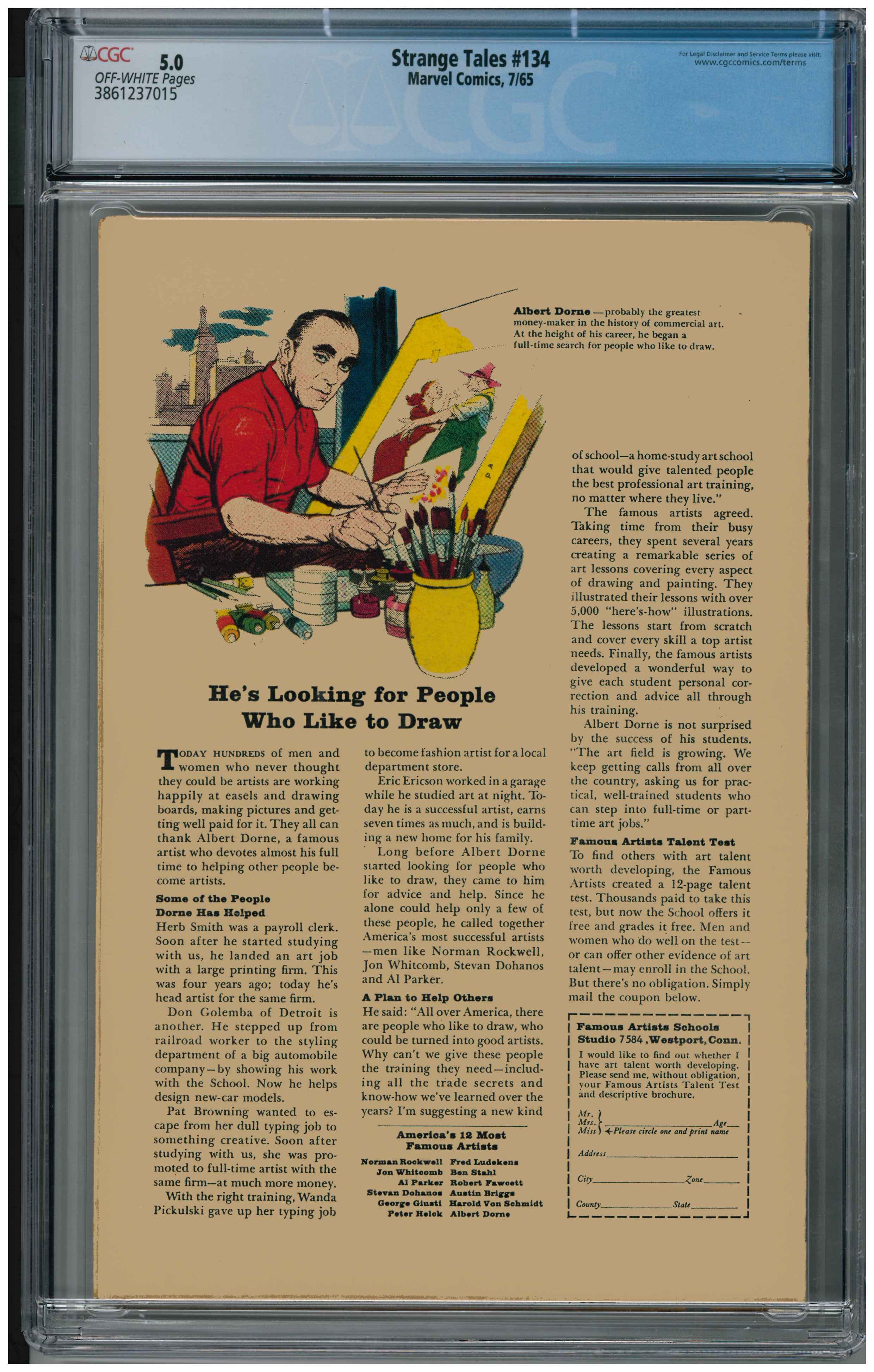 Strange Tales #134 backside