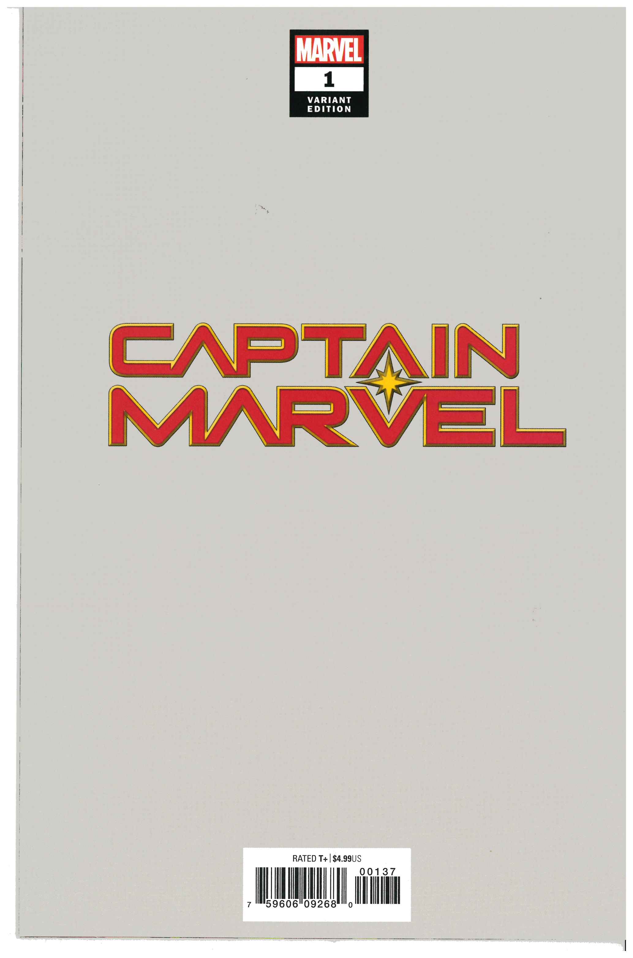 Captain Marvel #1 backside