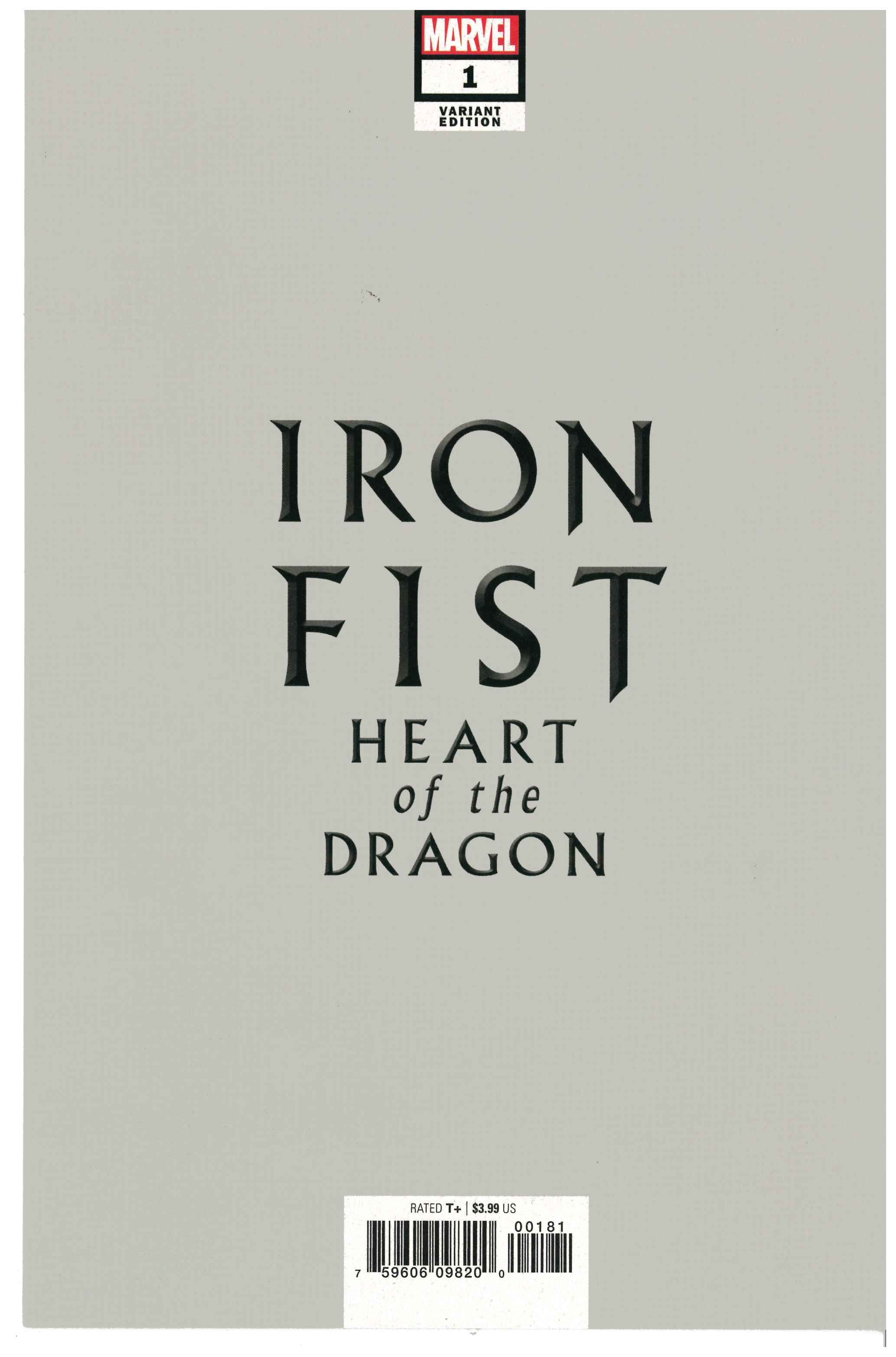 Iron Fist: Heart of the Dragon #1 backside