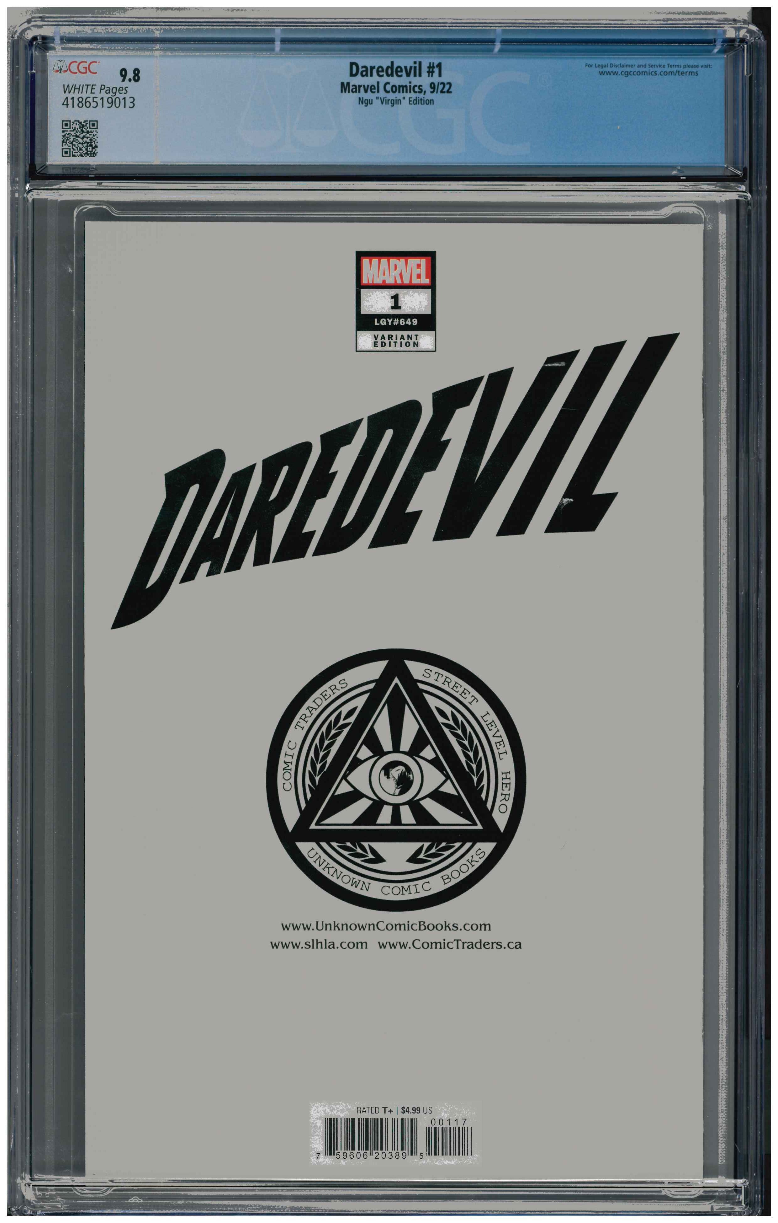Daredevil #1 backside