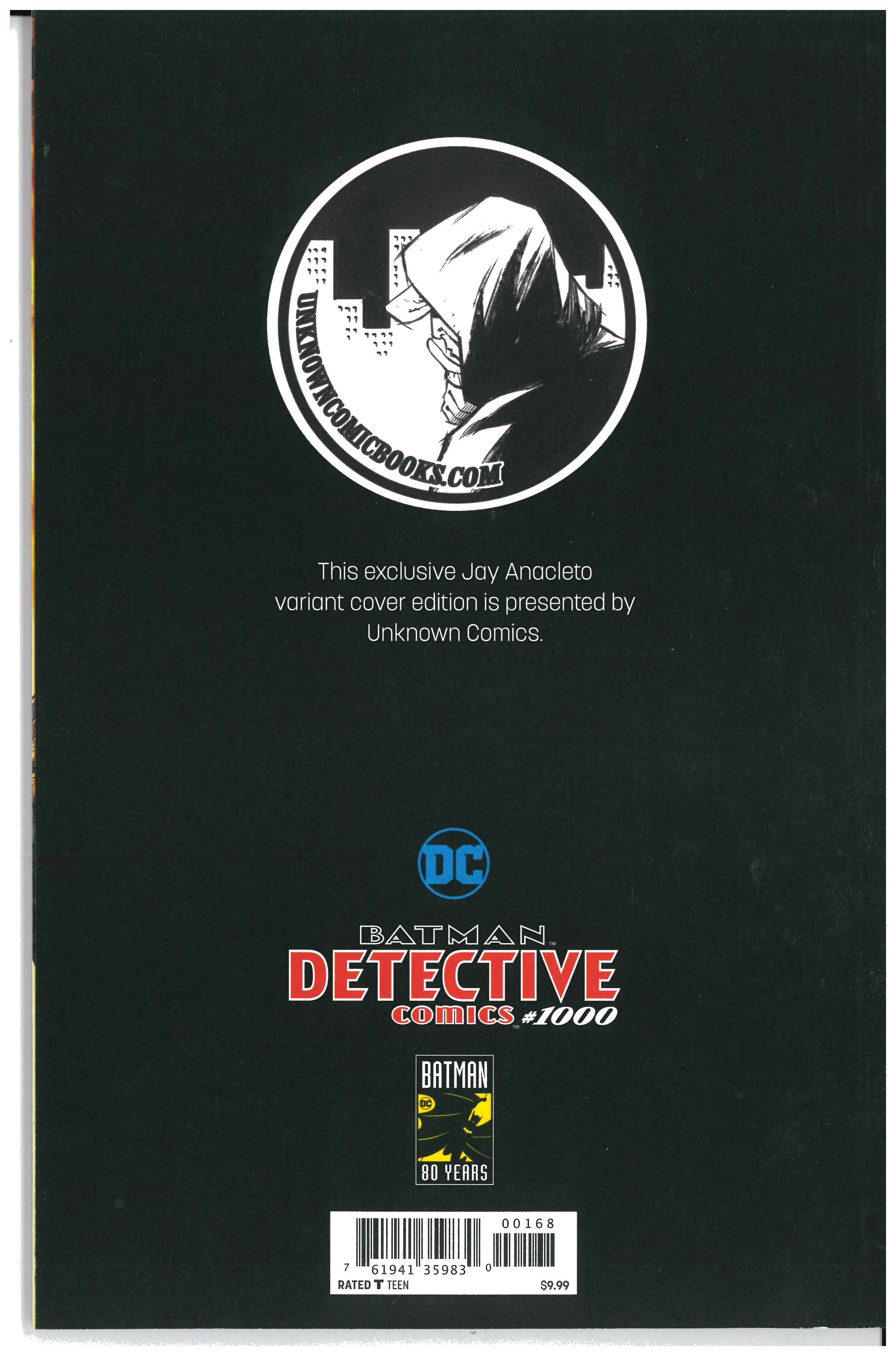 Batman #1000 backside