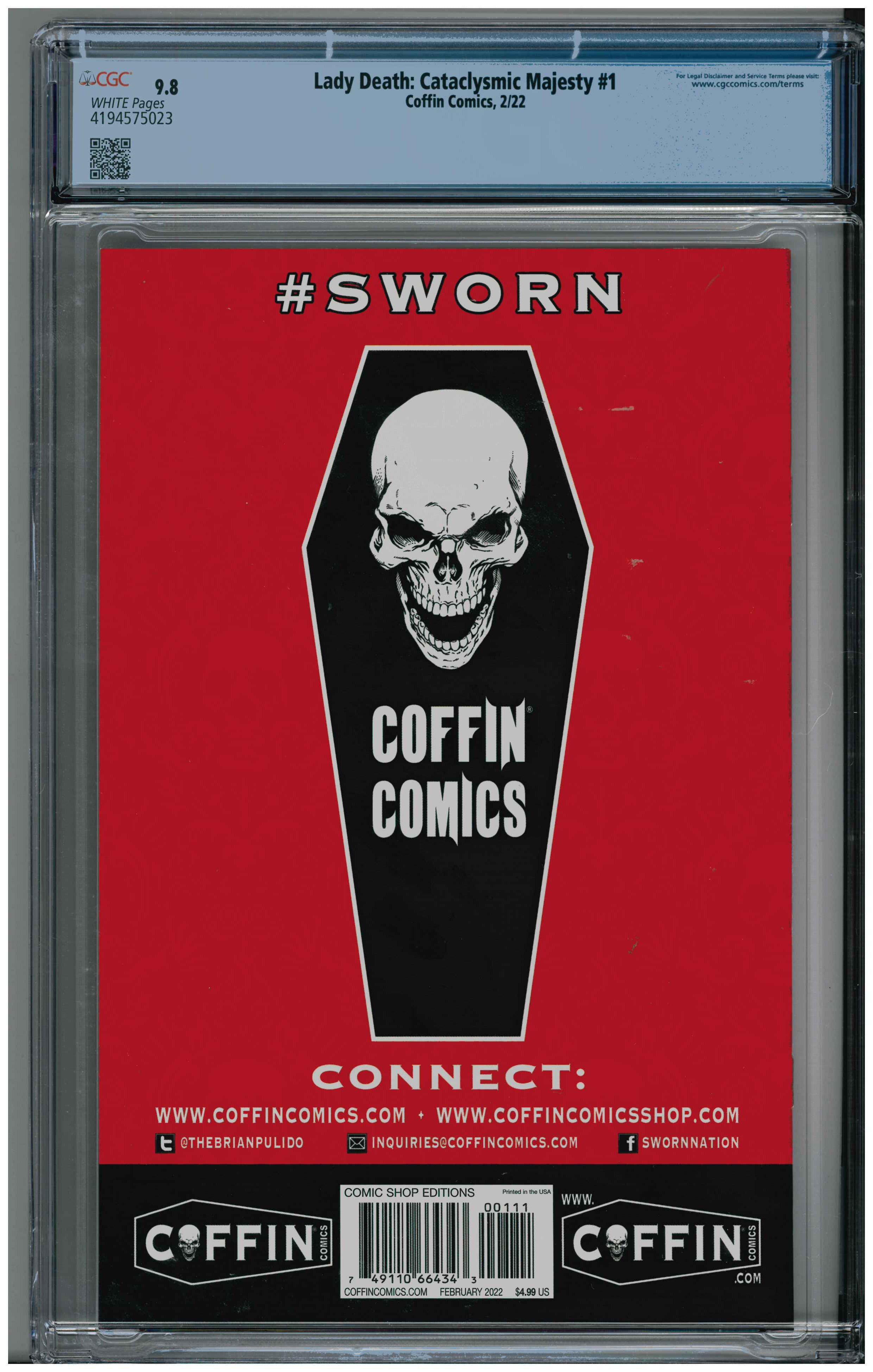 Lady Death: Cataclysmic Majesty #1 backside