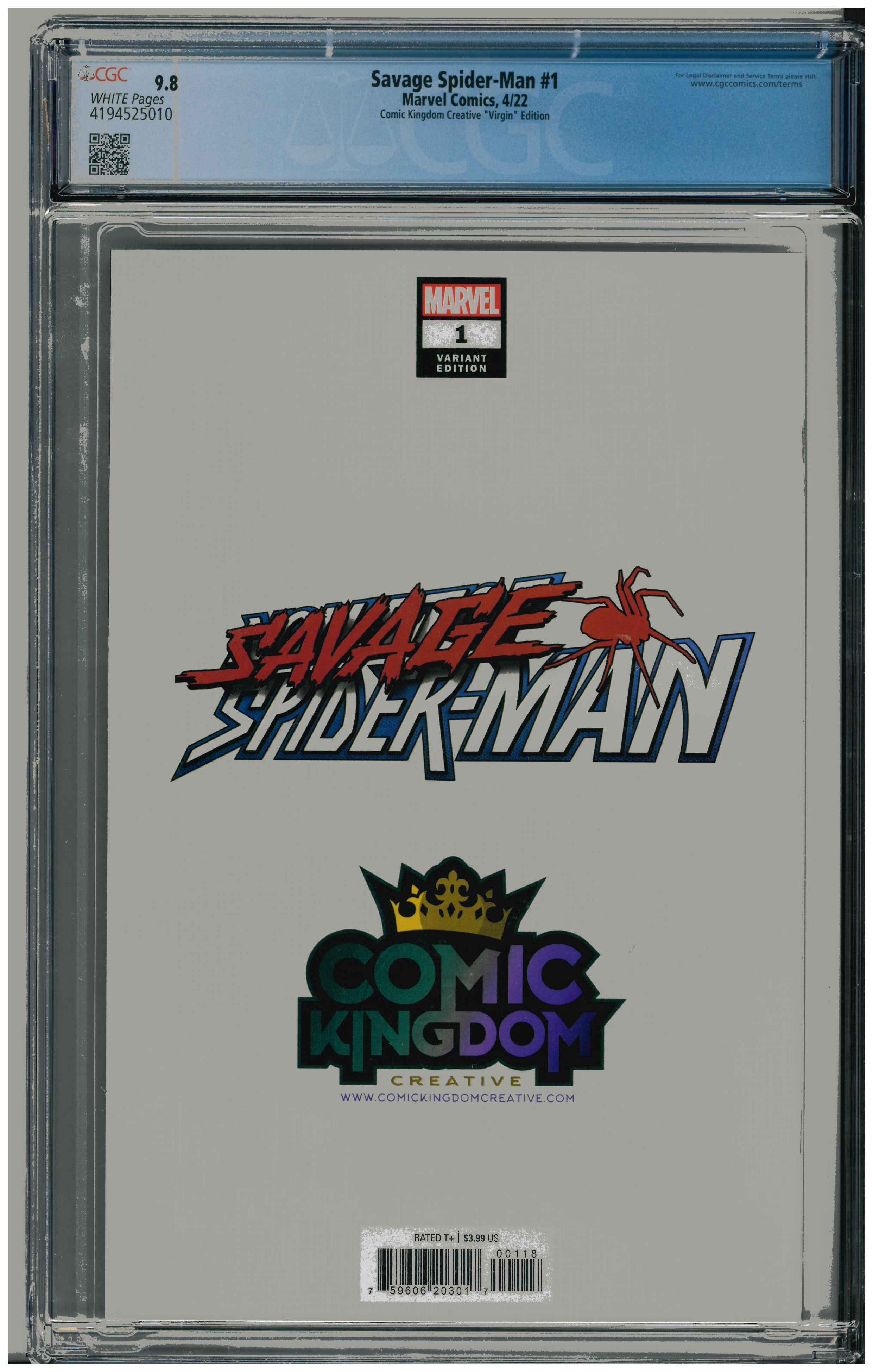 Savage Spider-Man #1 backside