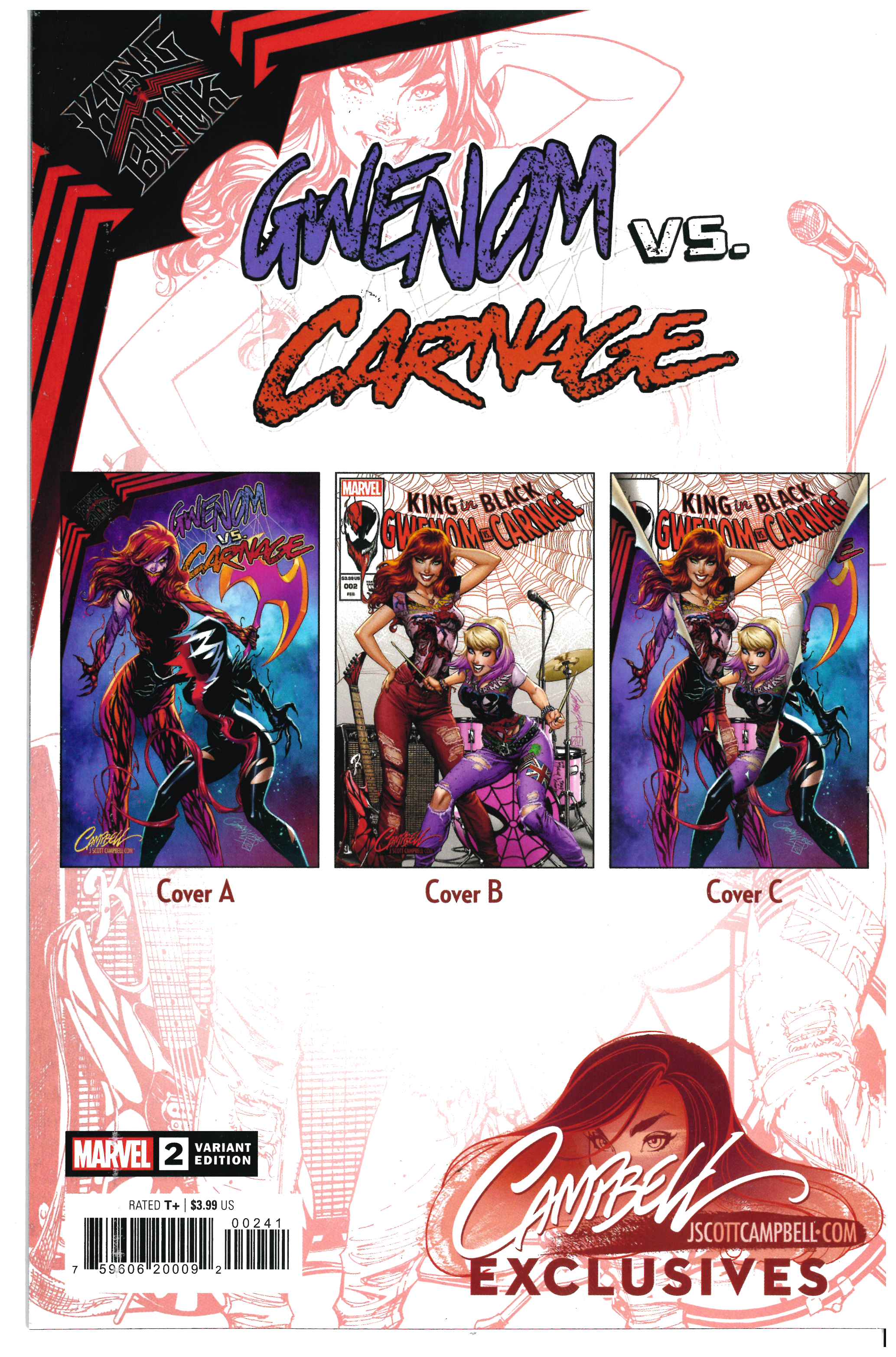King in Black: Gwenom Vs Carnage #2 | Signed by J. Scott Campbell backside