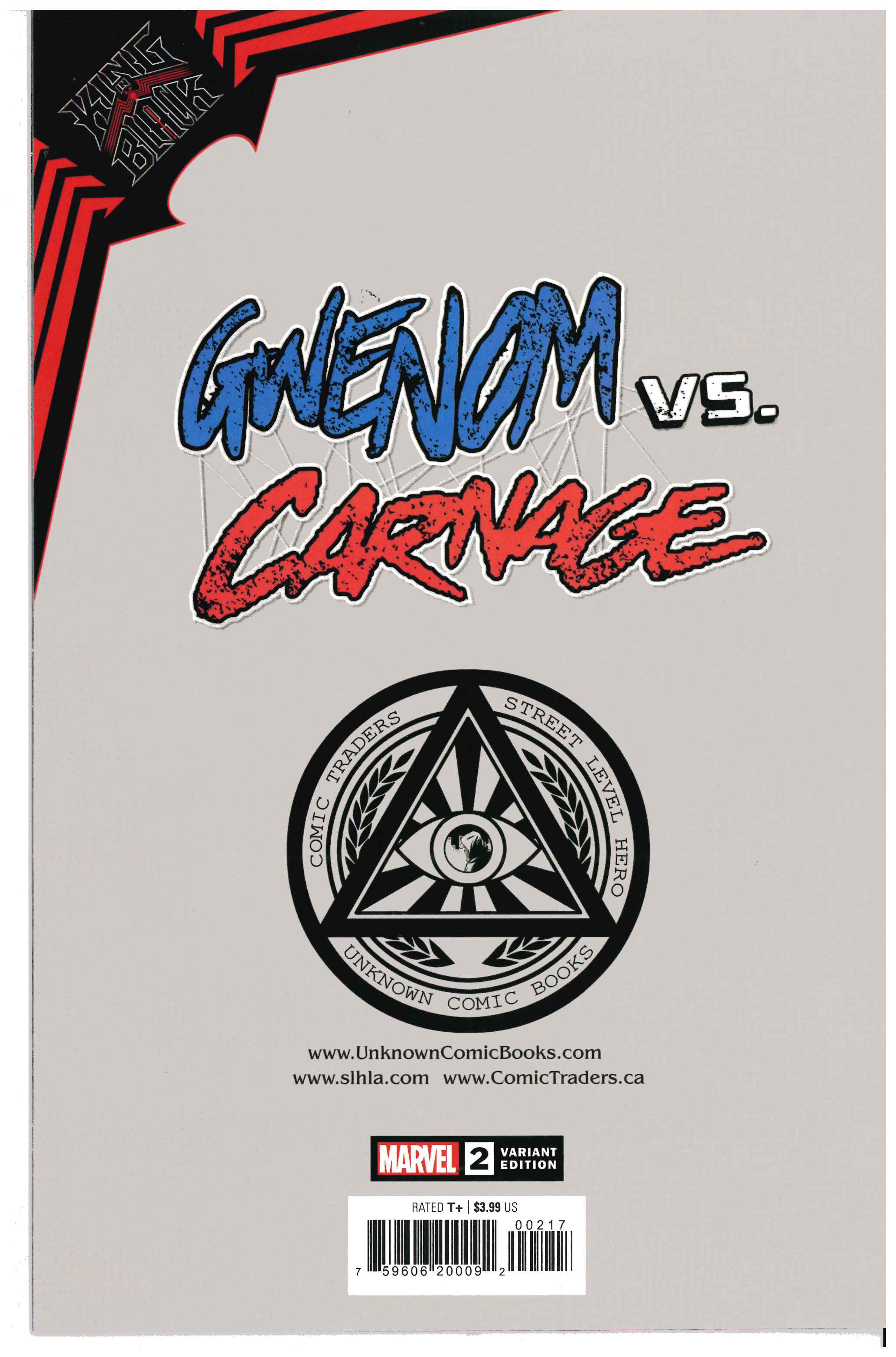 King in Black: Gwenom Vs Carnage #2 backside