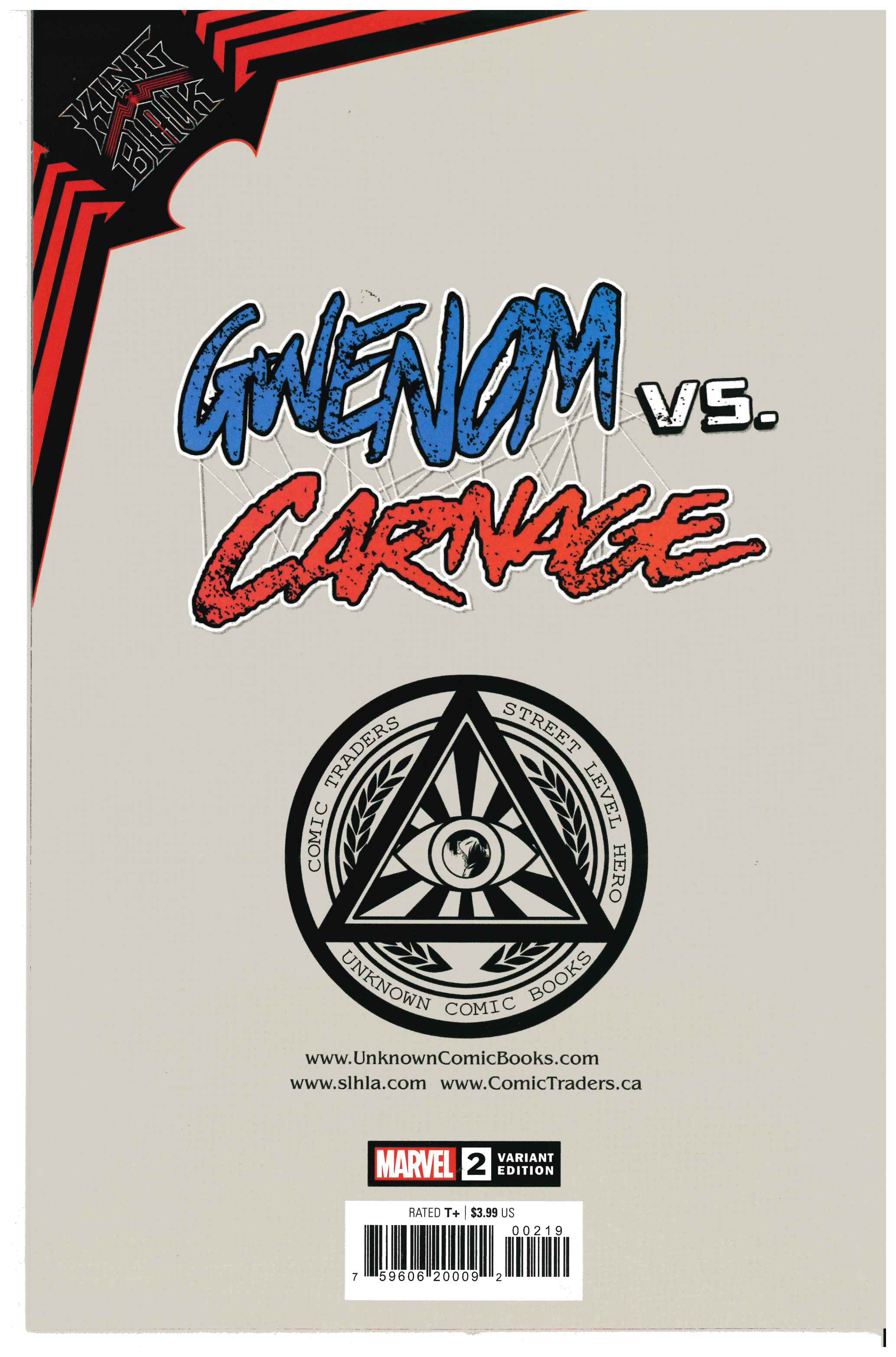 King in Black: Gwenom Vs Carnage #2 backside