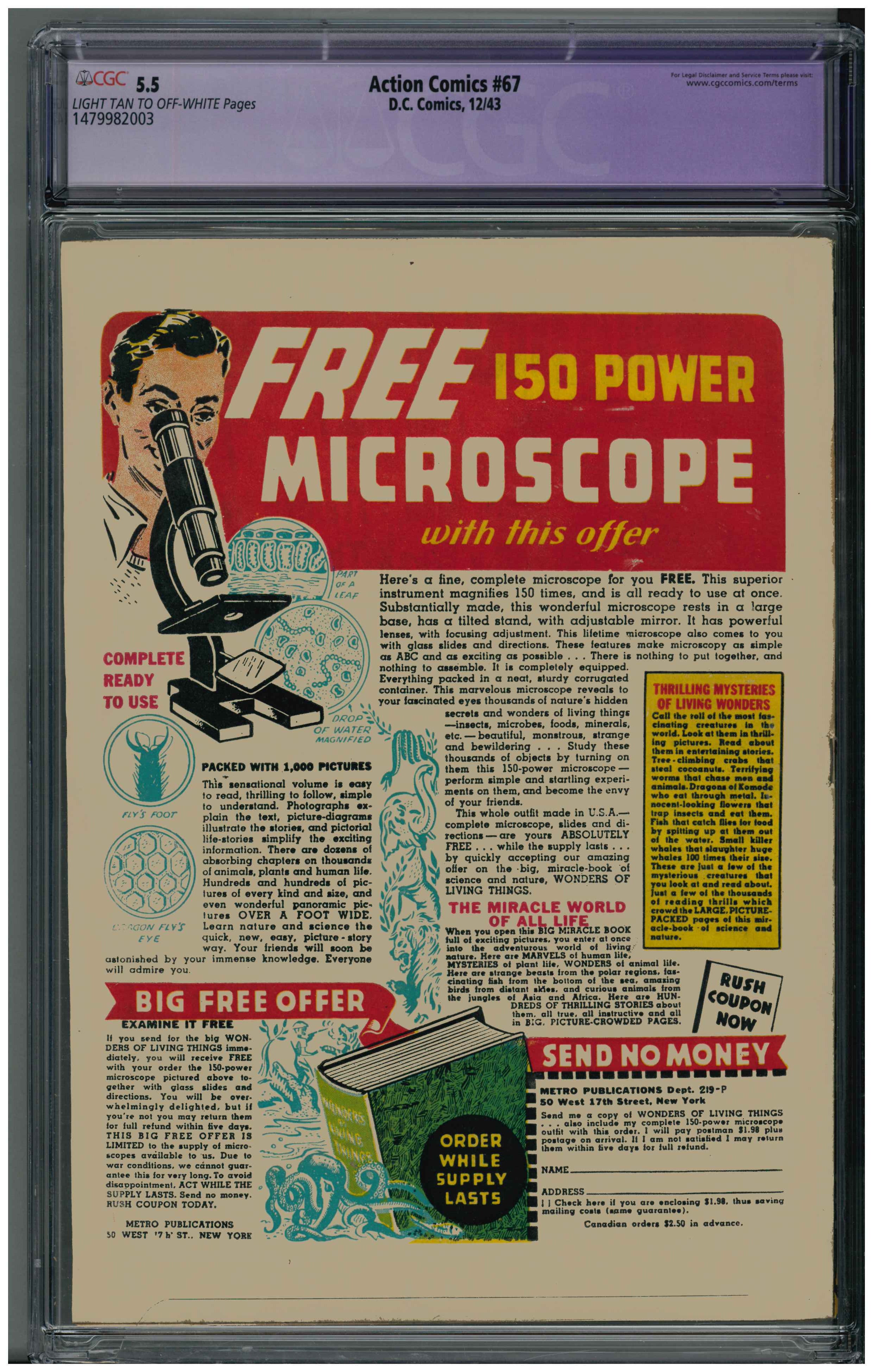 Action Comics #67 backside