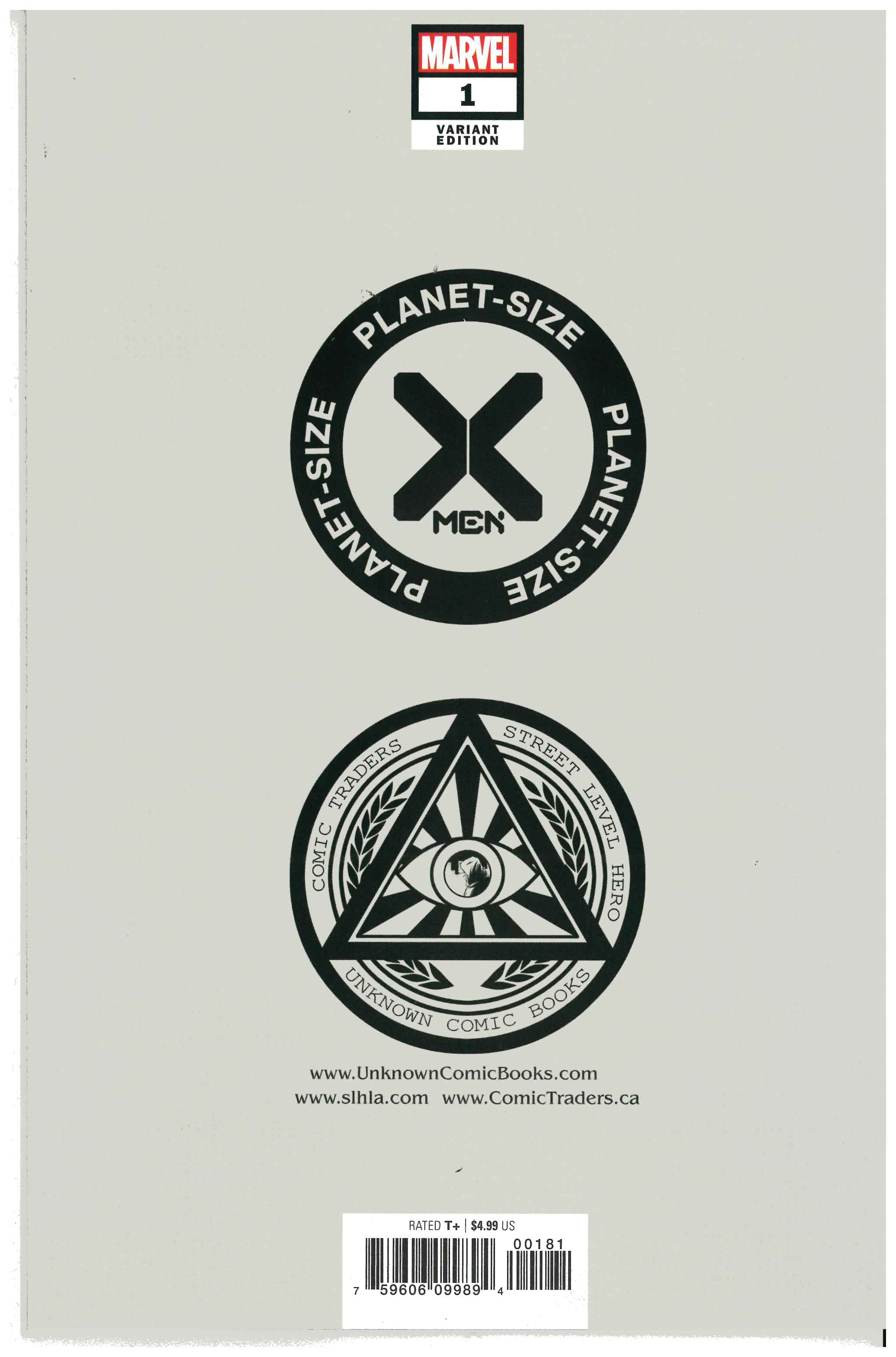 Planet-Size X-Men #1 backside