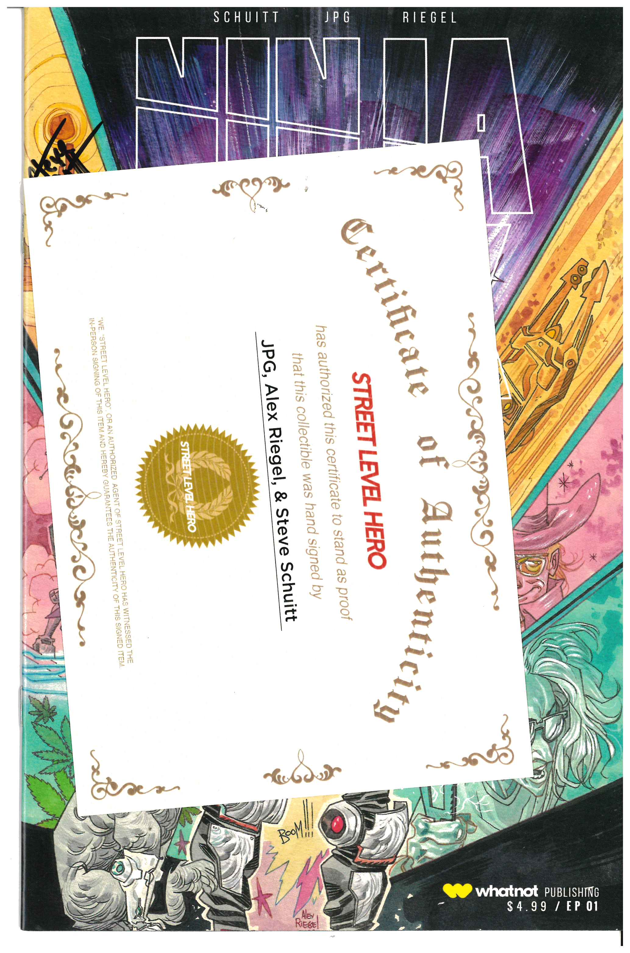 Ninja Funk #1 | Signed by JPG Mcfly, Alex Riegel & Steve Schuitt Certificate of Authenticity