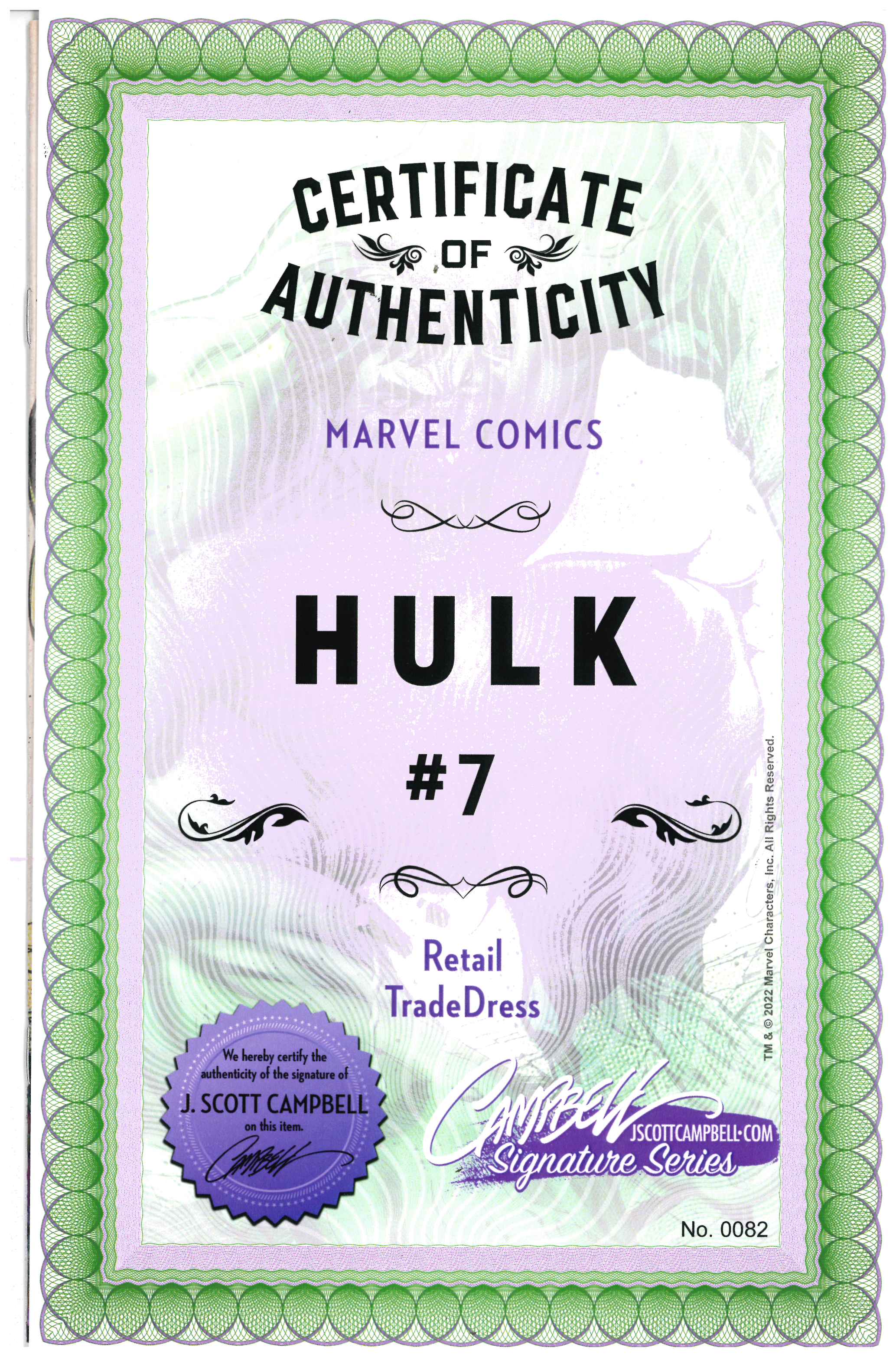 Hulk #7 | Unterschrieben von J. Scott Campbell