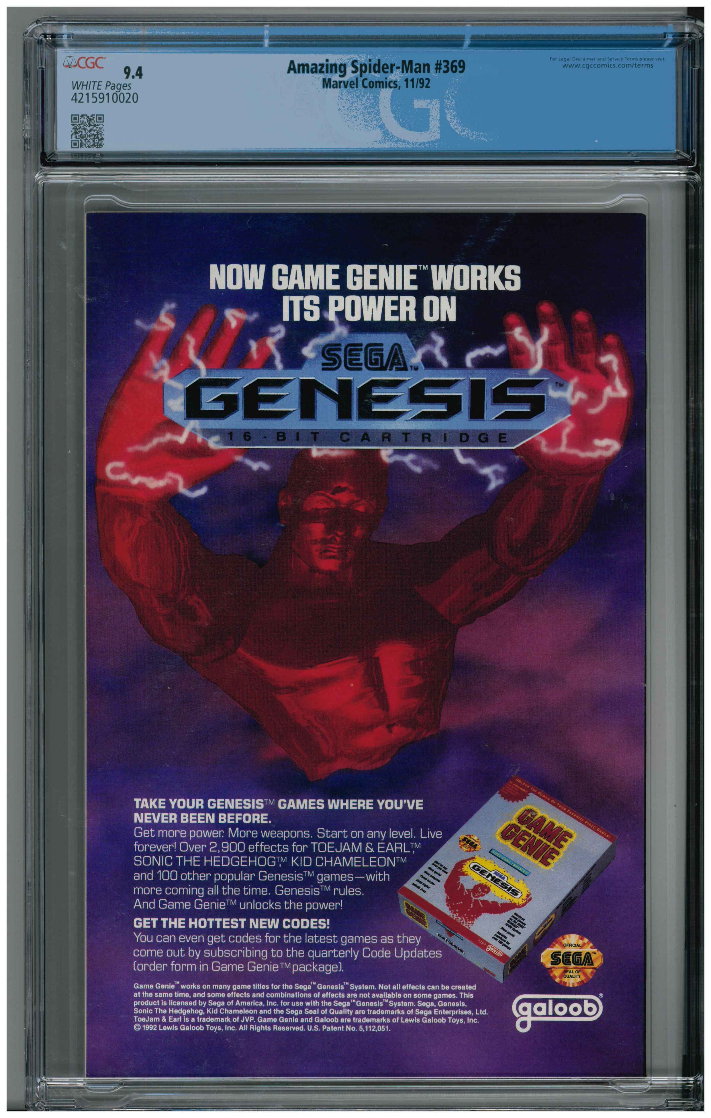 Amazing Spider-Man #369 backside