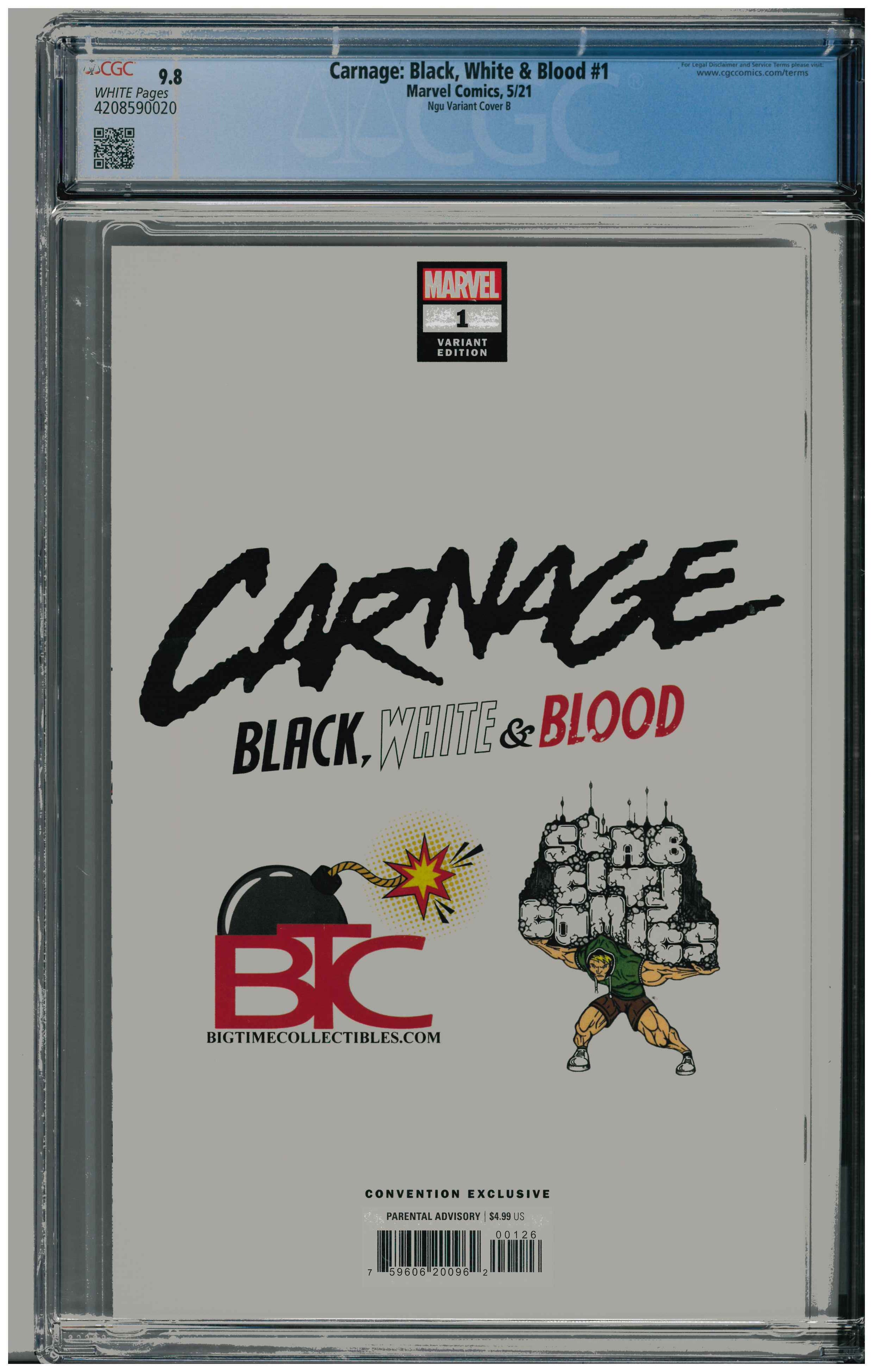 Carnage: Black, White & Blood #1 backside