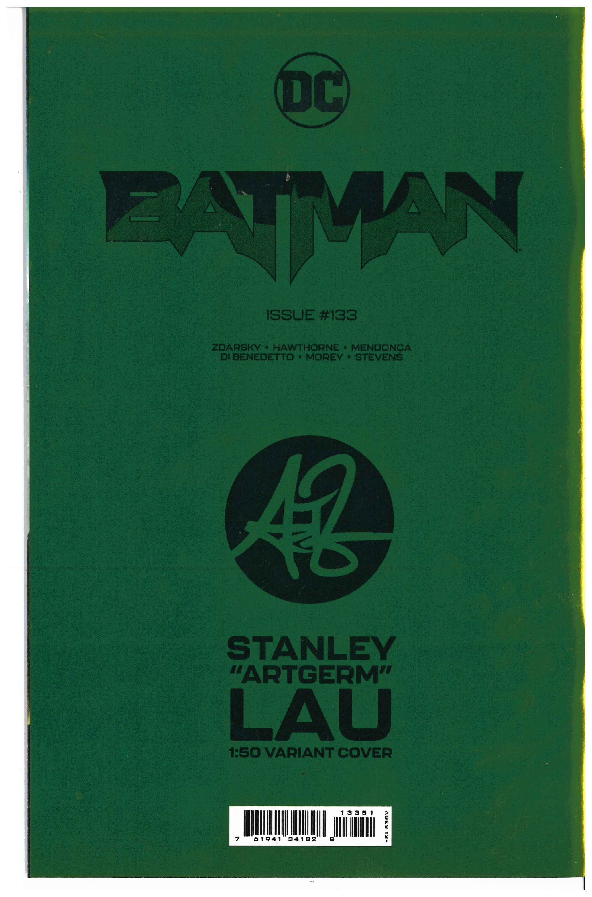 Batman #133 backside