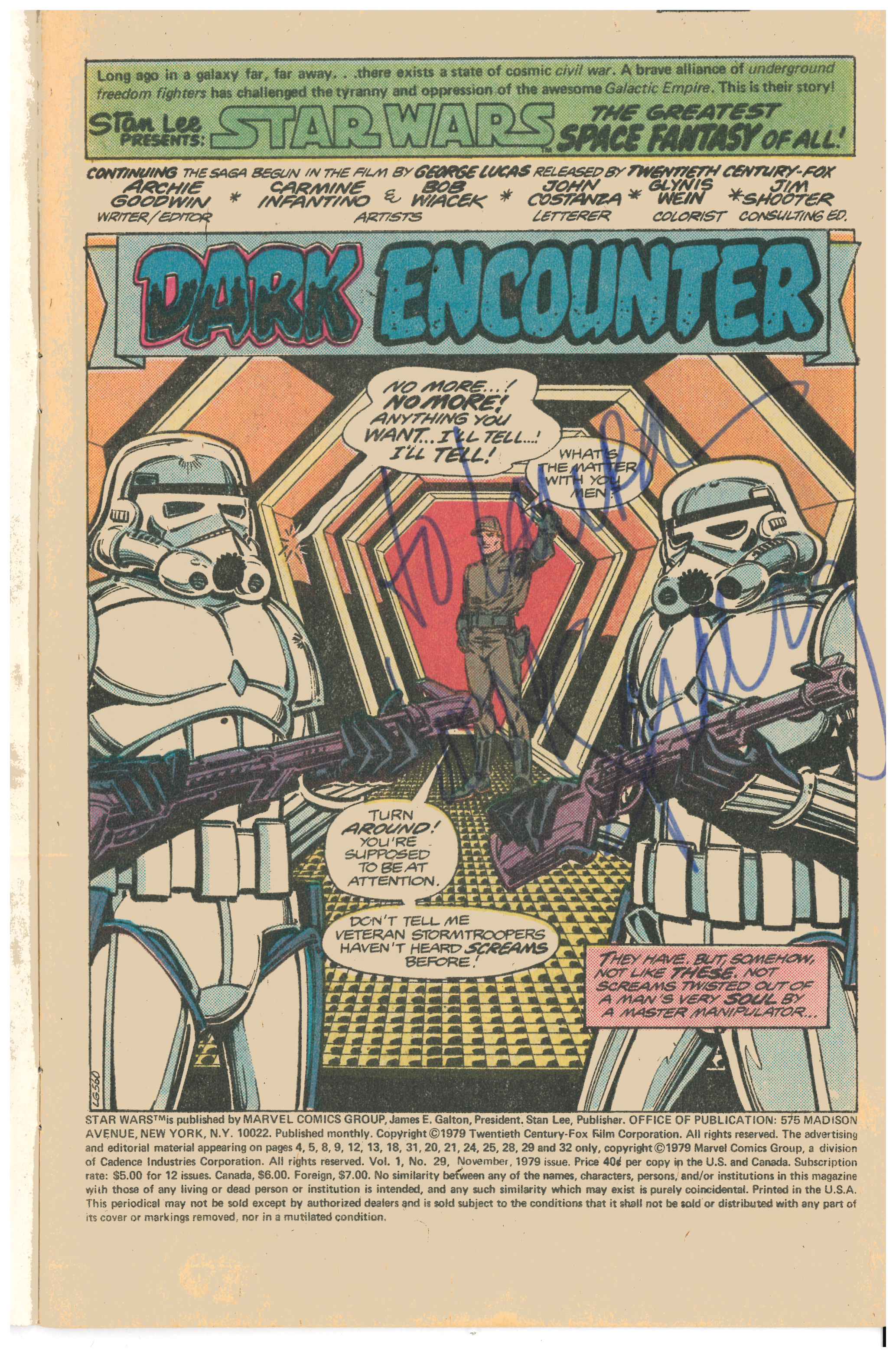 Star Wars #29 | Signed by Jim Shooter Signed Page