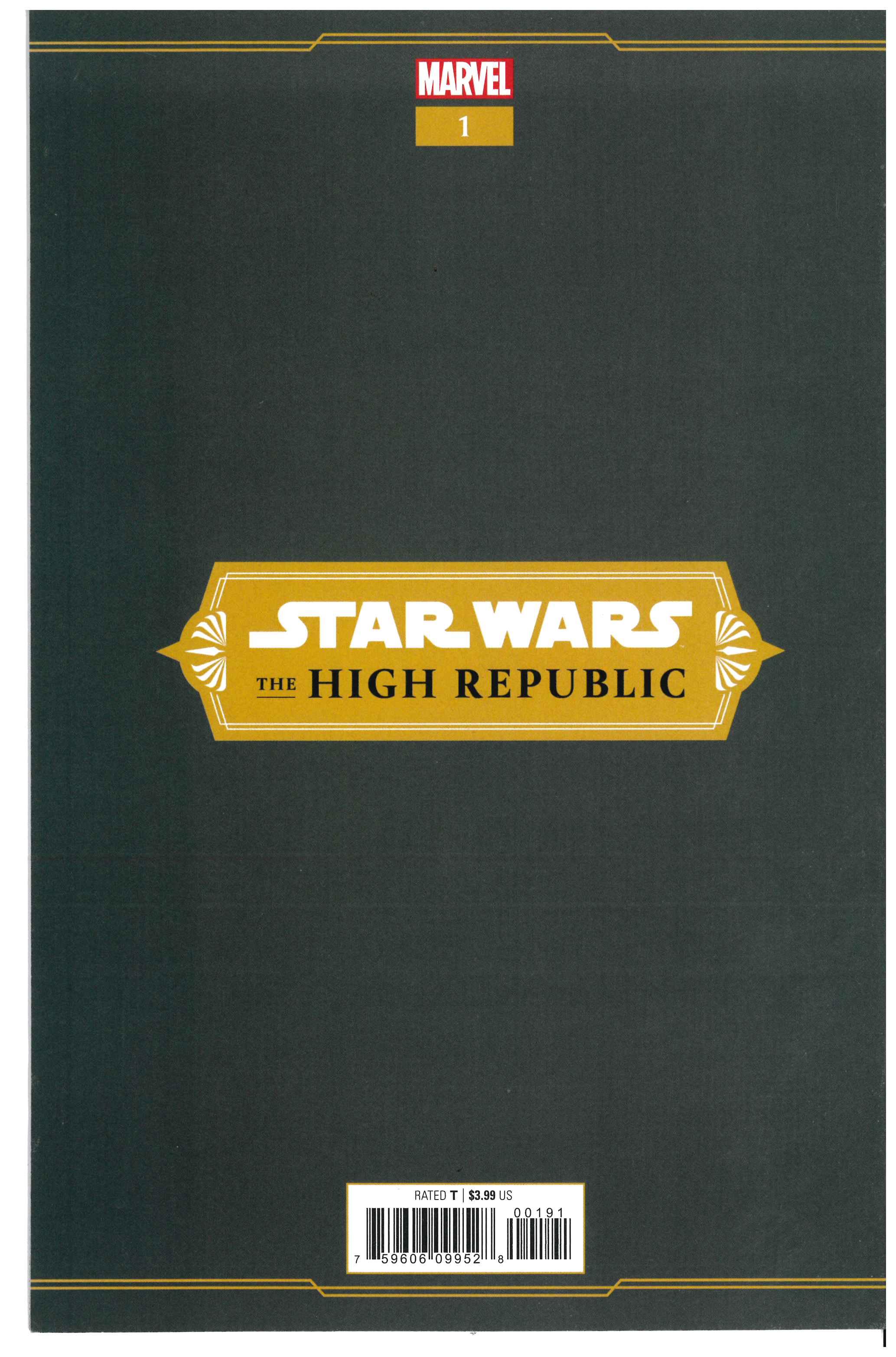 Star Wars: The High Republic #1 backside