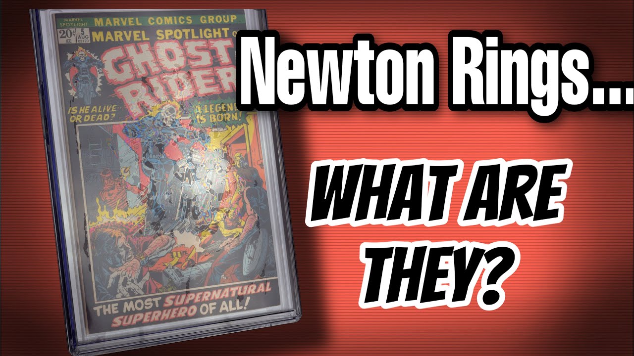 Regenbogenflecken bei Graded Comics: Newton Rings. Ein optisches Phänomen, kein Mangel