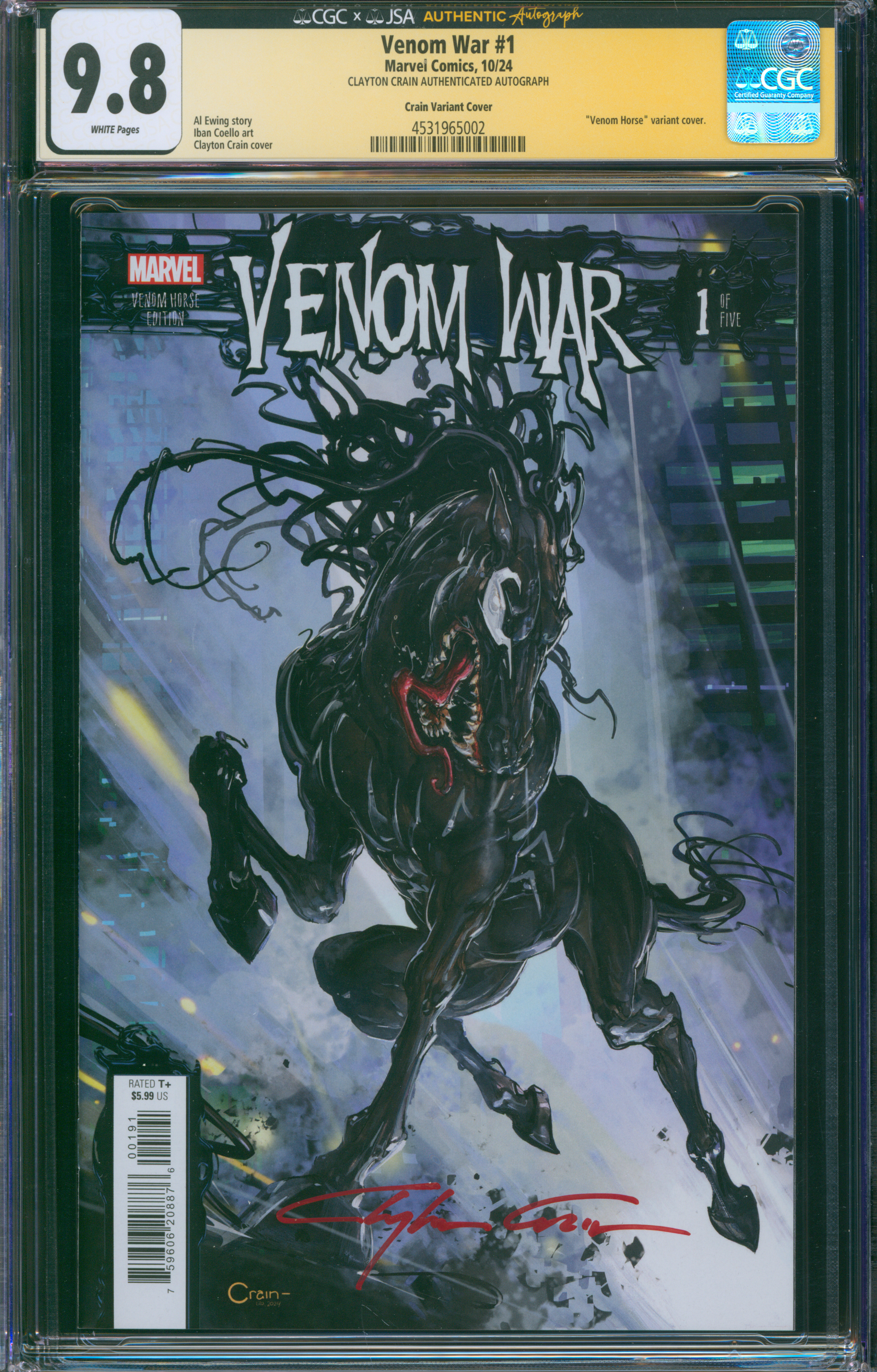 Venom War #1 | Unterschrieben Clayton Crain
