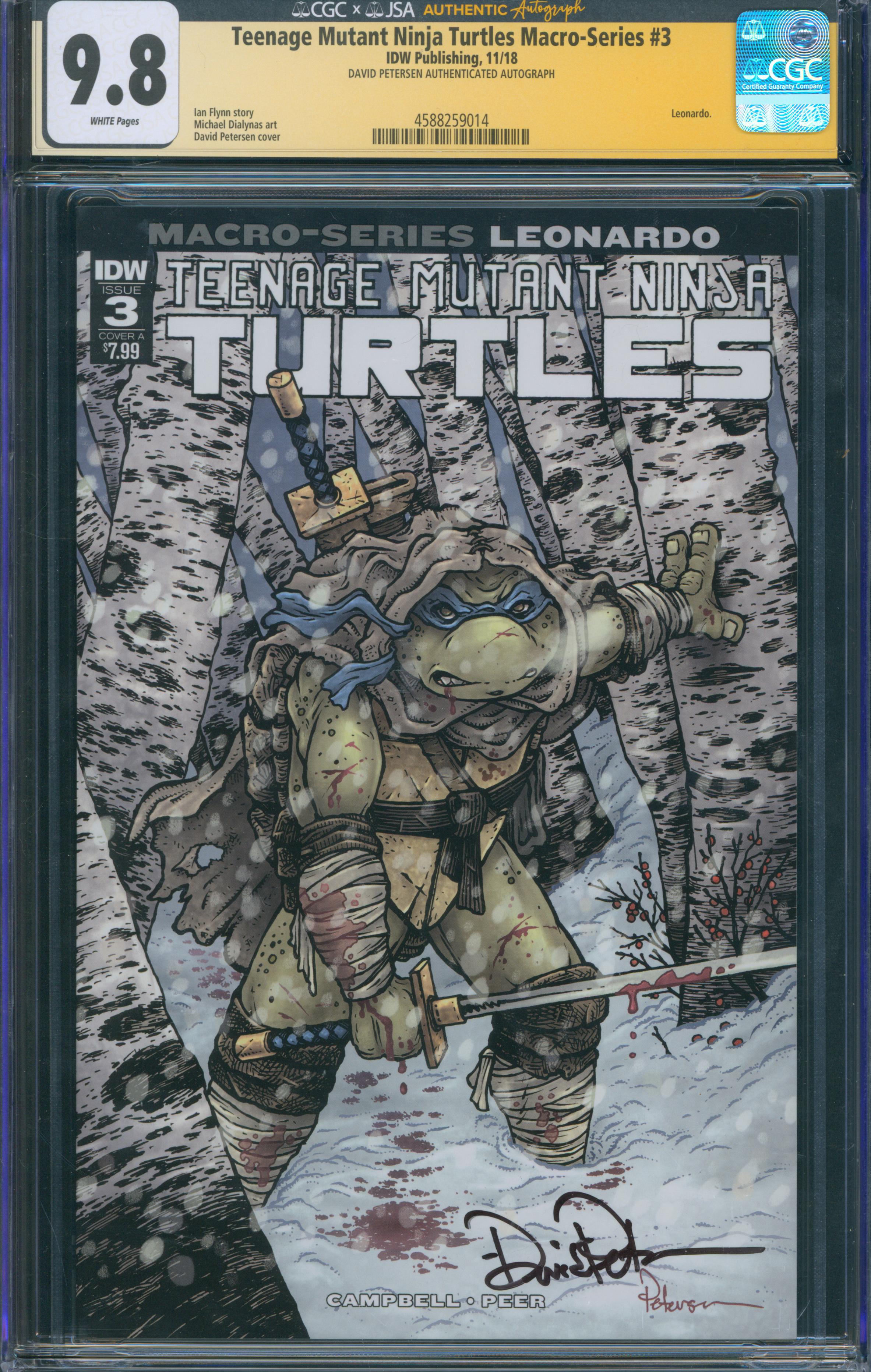 Teenage Mutant Ninja Turtles Macro-Series #3 |unterschrieben von David Petersen