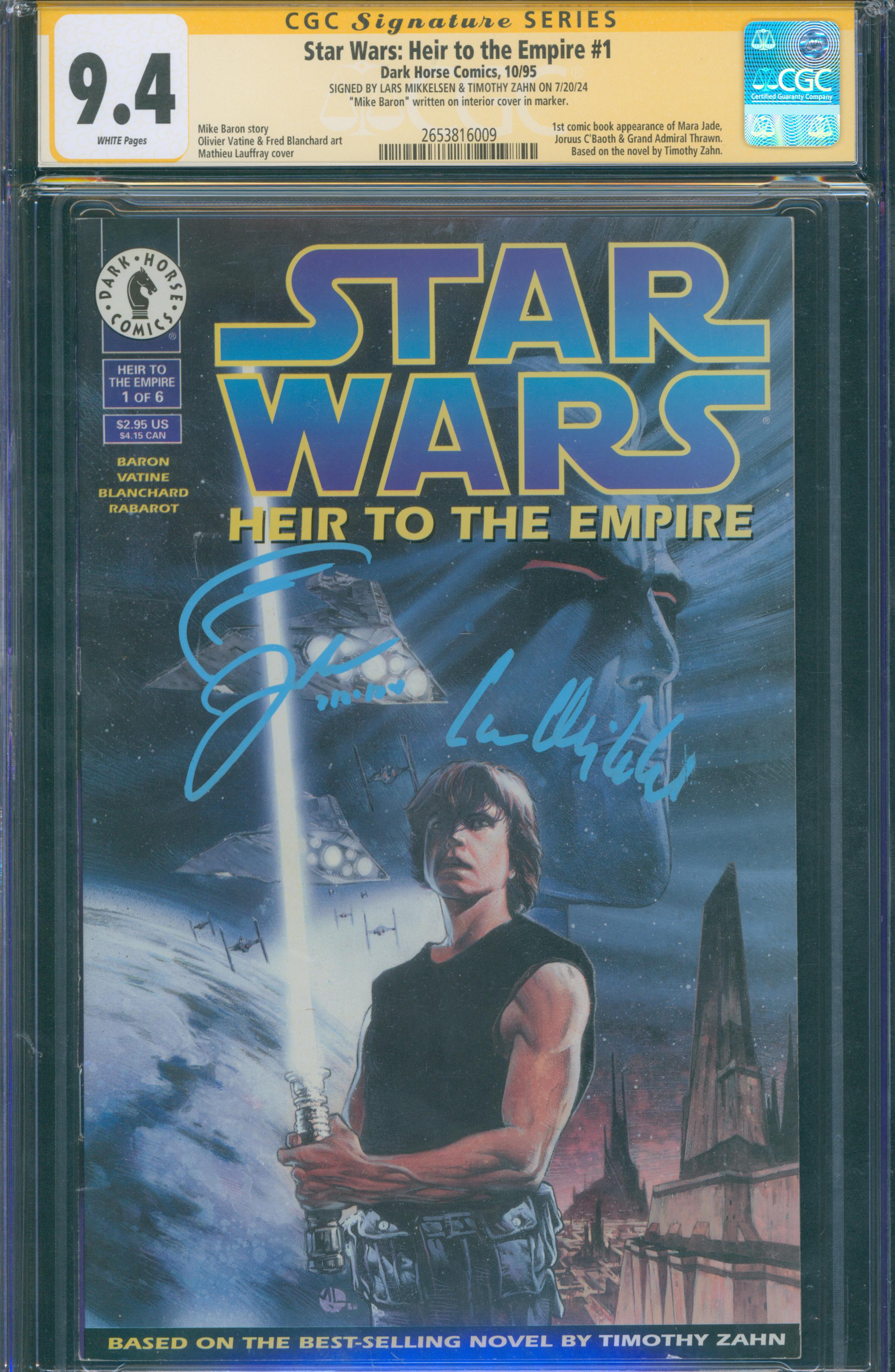 Star wars: Heir to the Empire #1 | unterschrieben von Lars Mikkelsen & Timothy Zahn