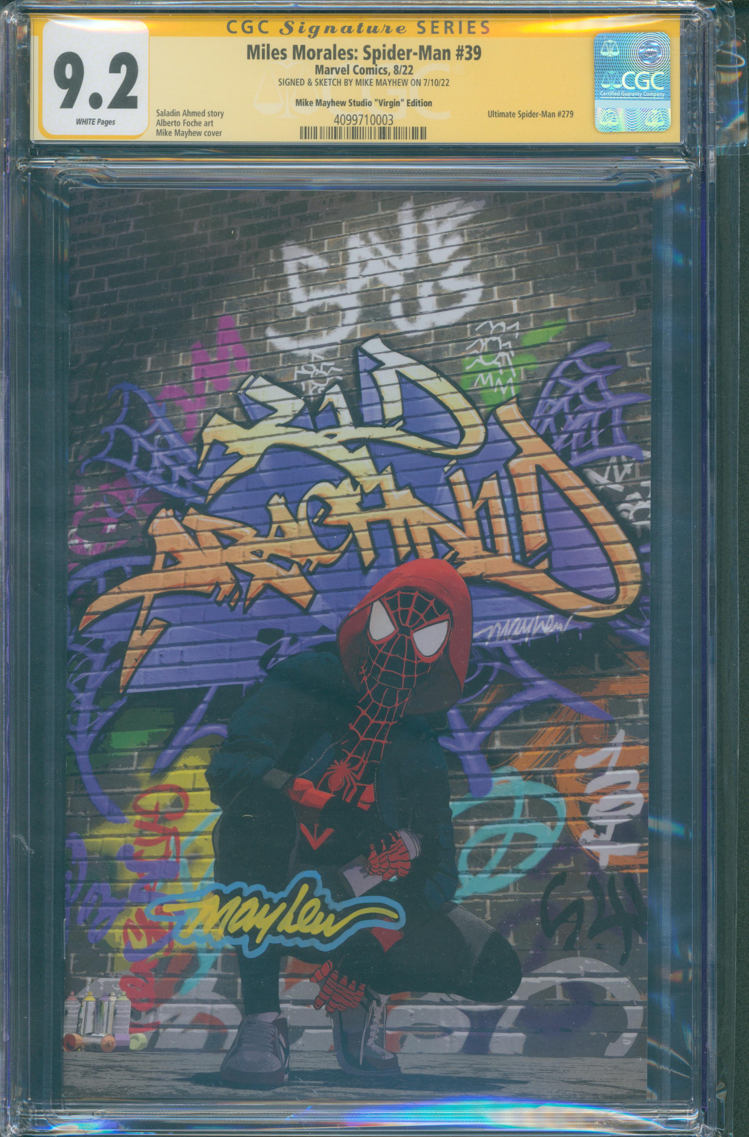 Miles Morales: Spider-Man #39 | unterschrieben & Sketch von Mike Mayhew