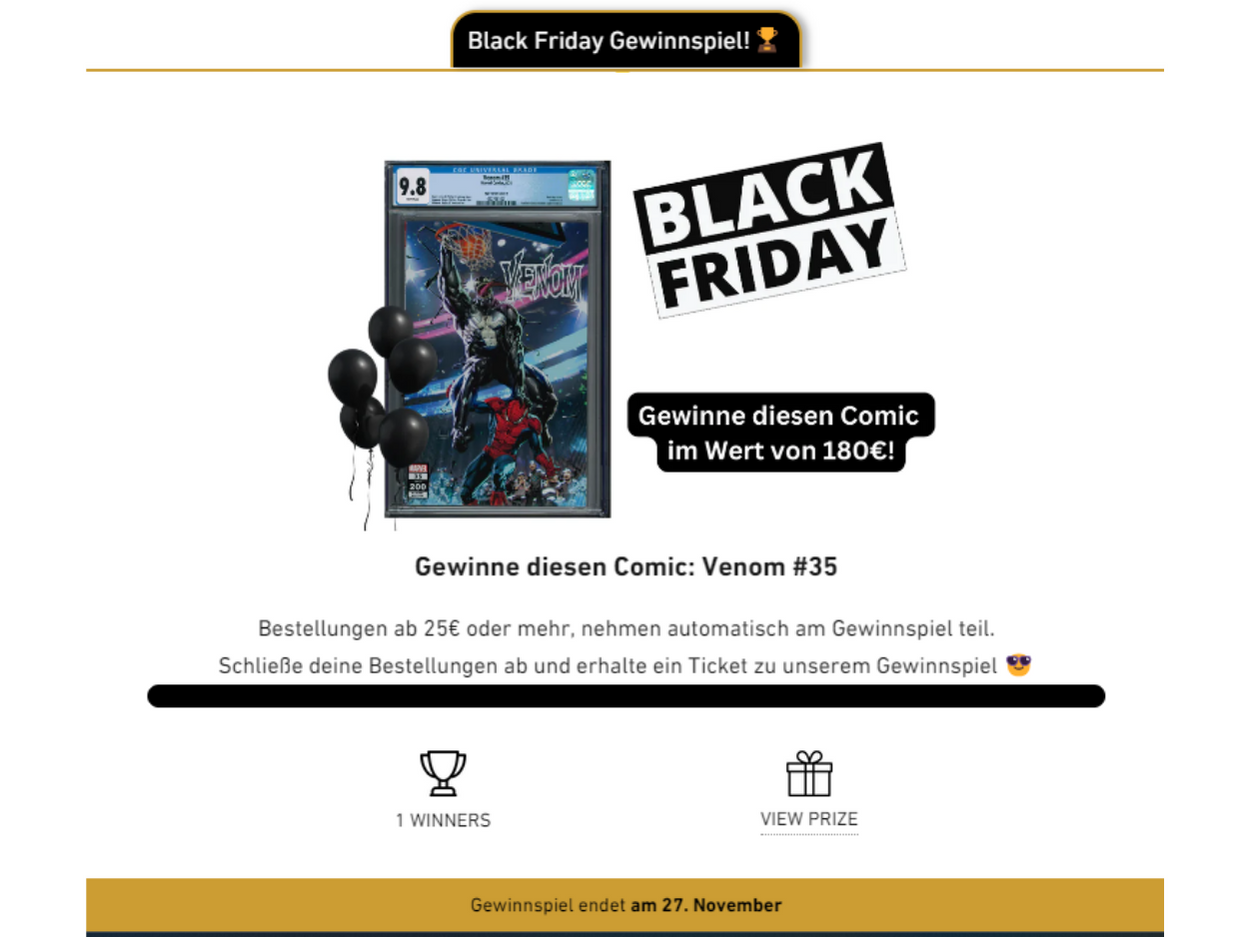 Black Friday Gewinnspiel ComicKing