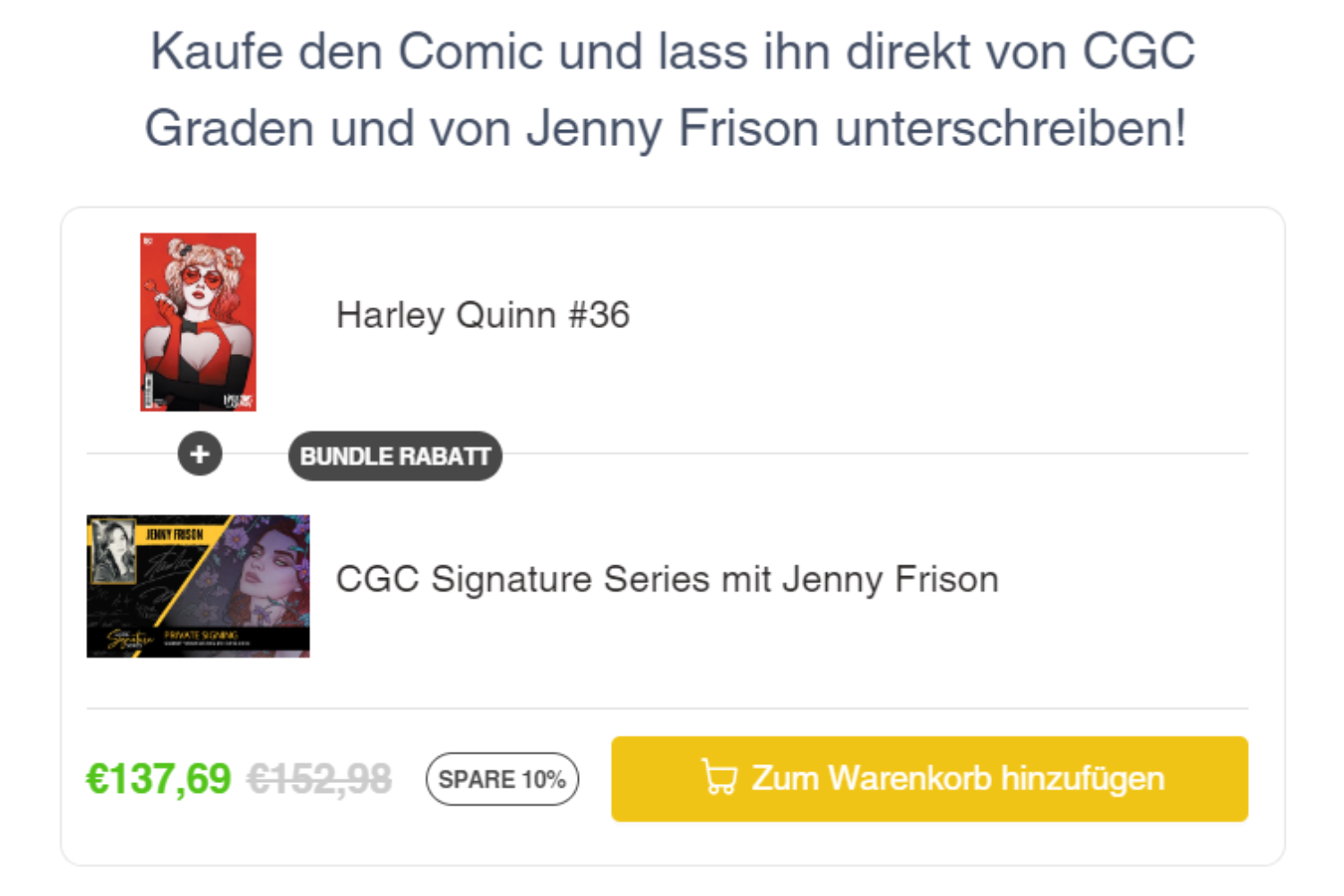 Jenny Frison Harley Quinn #1 + Signature Series Jenny Frison