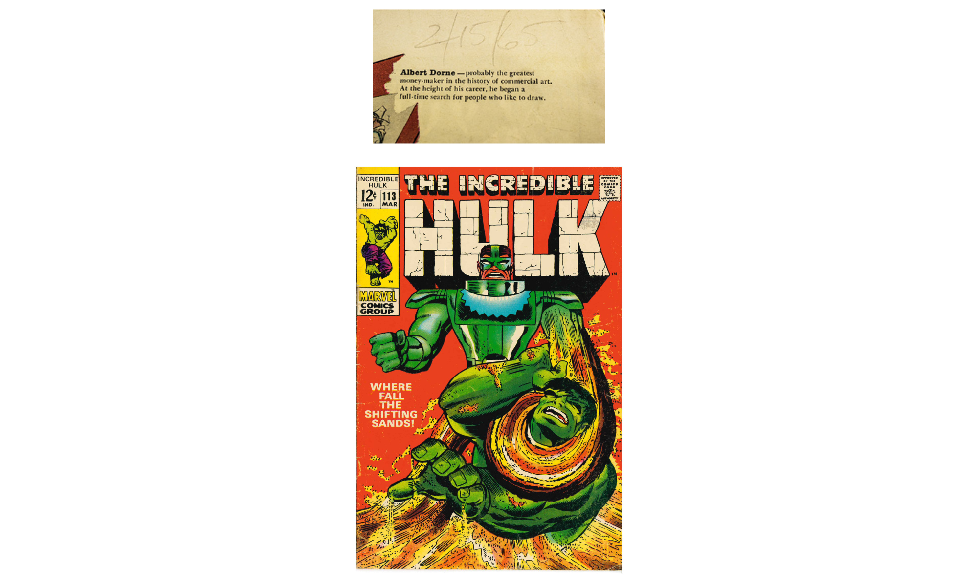Incredible Hulk #113 vor der Reinigung, dem Pressen und Grading