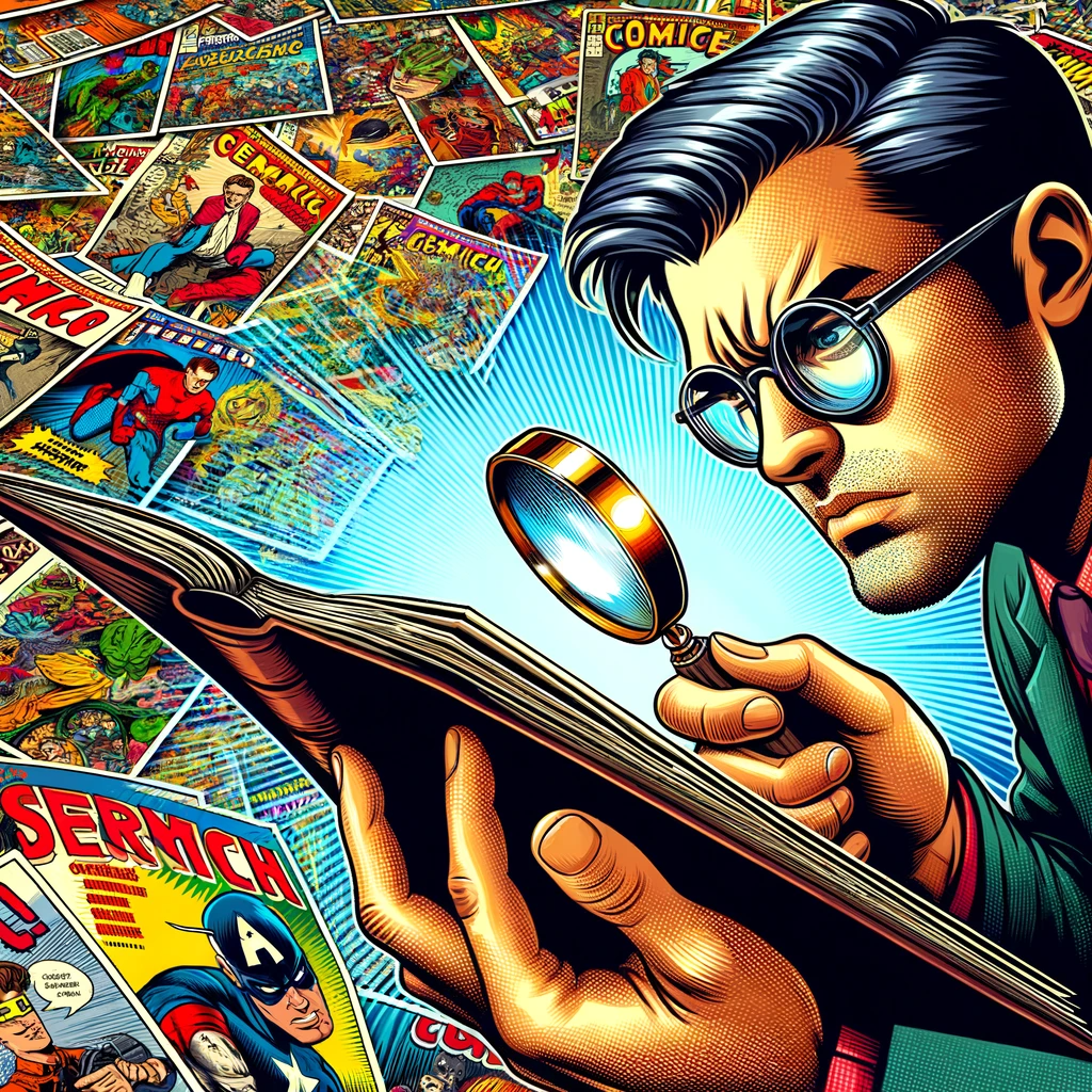 Person looking at a comicbook