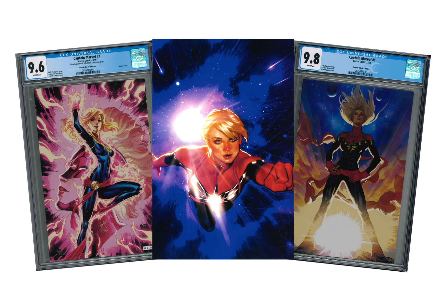 Captain Marvel Comics, Variant Cover, CGC Graded Comics 