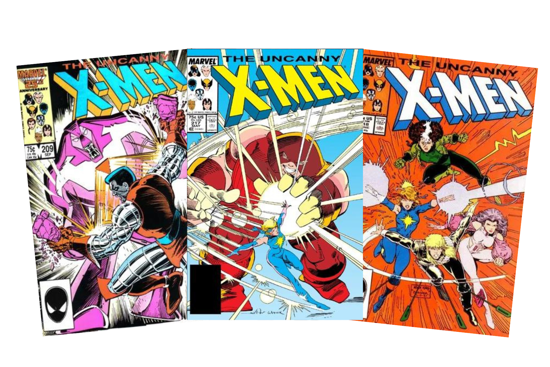 Uncanny X-Men #209, Uncanny X-Men #217, Uncanny X-Men #216