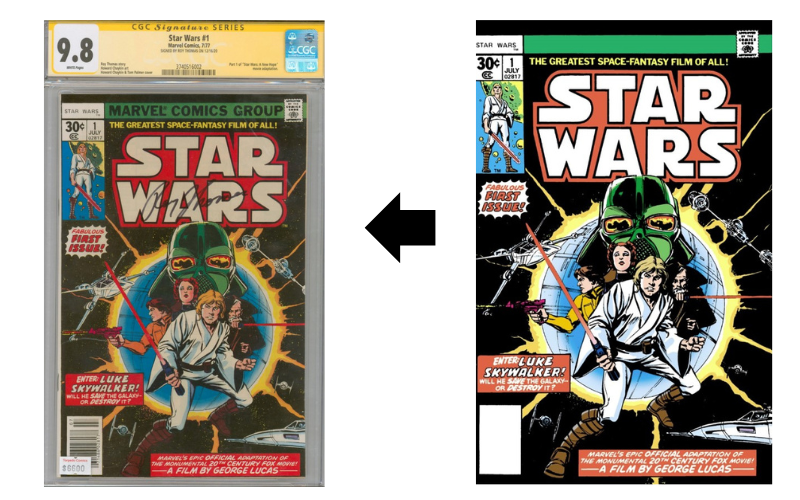 Beispiel Comic für CGC Signature Series mit Roy Thomas. Star Wars #1